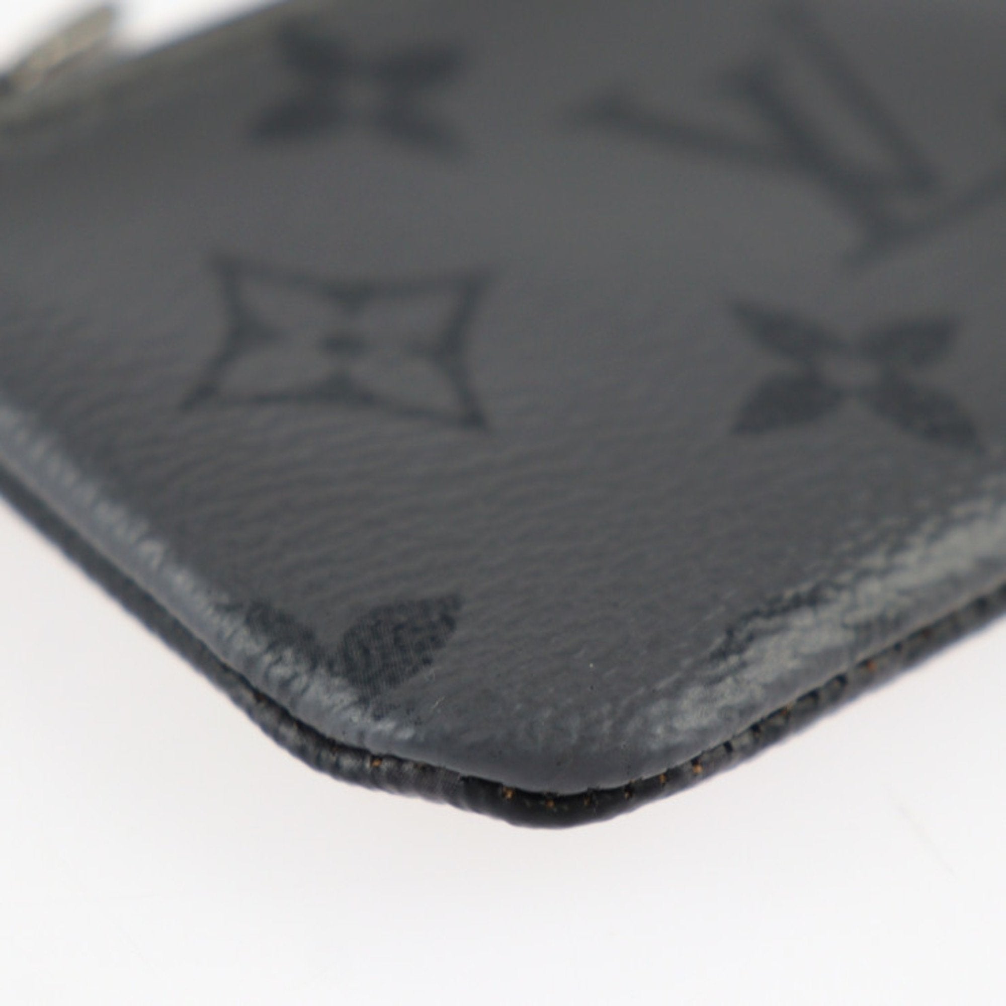 Louis Vuitton Black Gray Pvc Leather Coin Purse/Coin Case