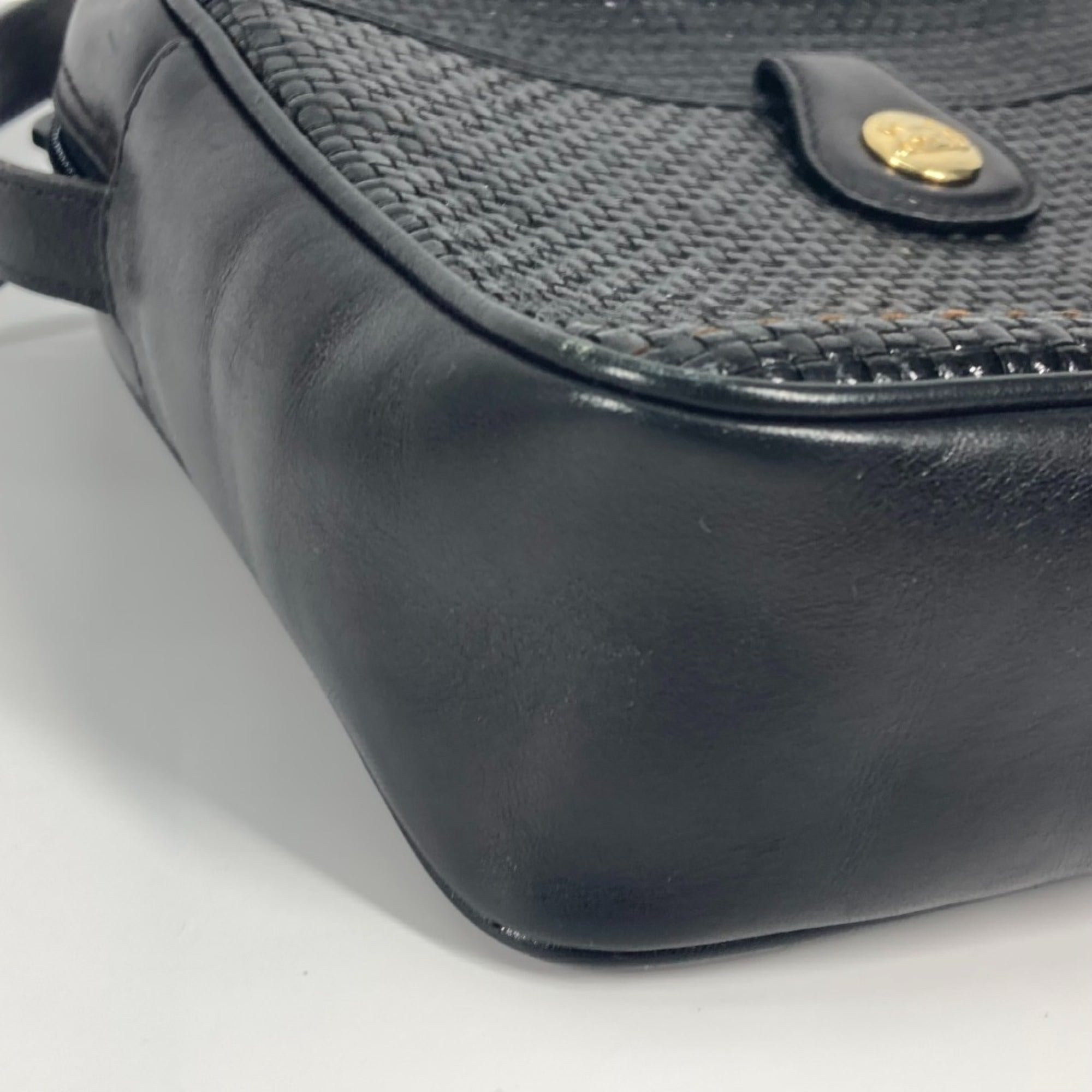 Celine Black Leather Pochette Shoulder Bag