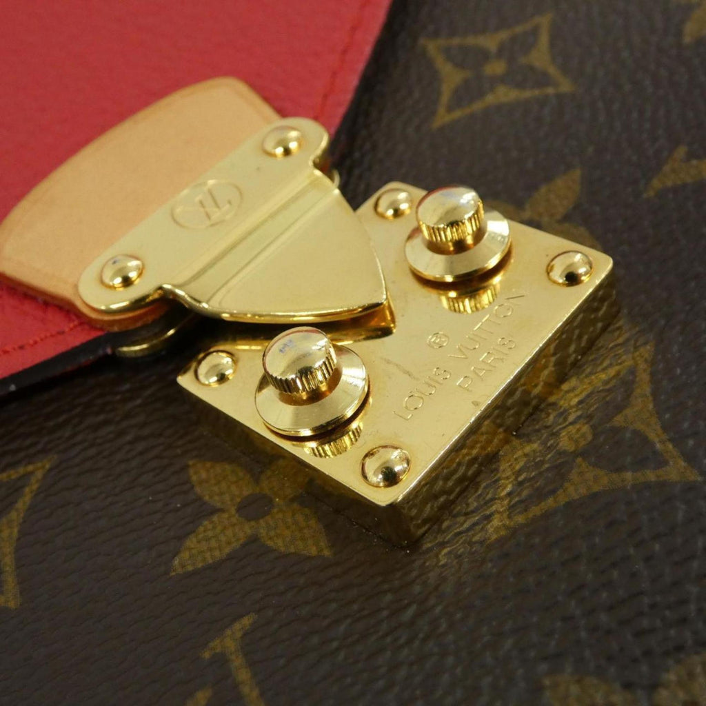 Louis Vuitton Cerise Marron Coated Canvas Leather Shoulder Bag