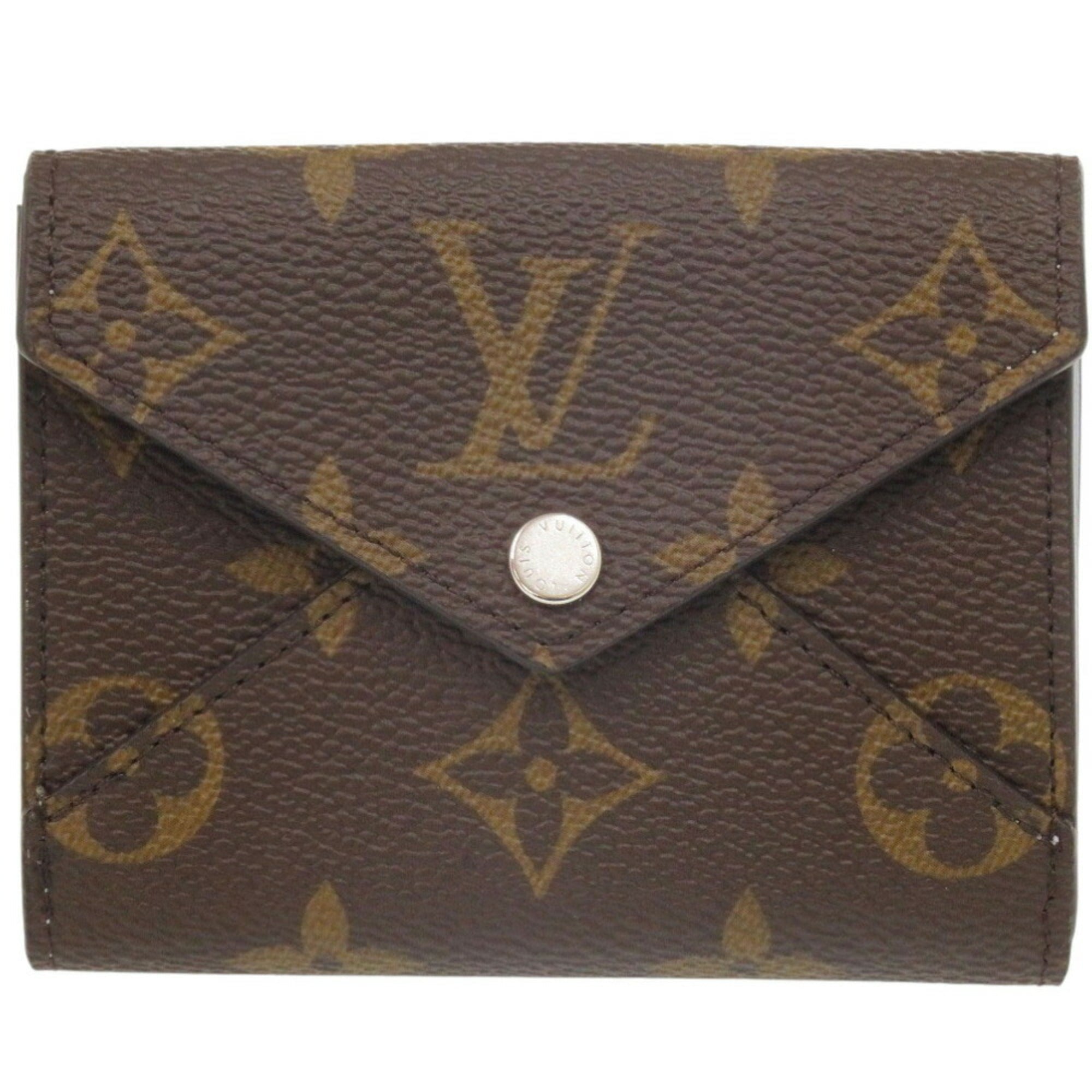 Louis Vuitton Blue Brown Monogram Monogram Leather Wallet (Tri-Fold)