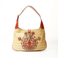 Gucci Jackie Beige Straw Raffia Shoulder Bag (Pre-Owned)