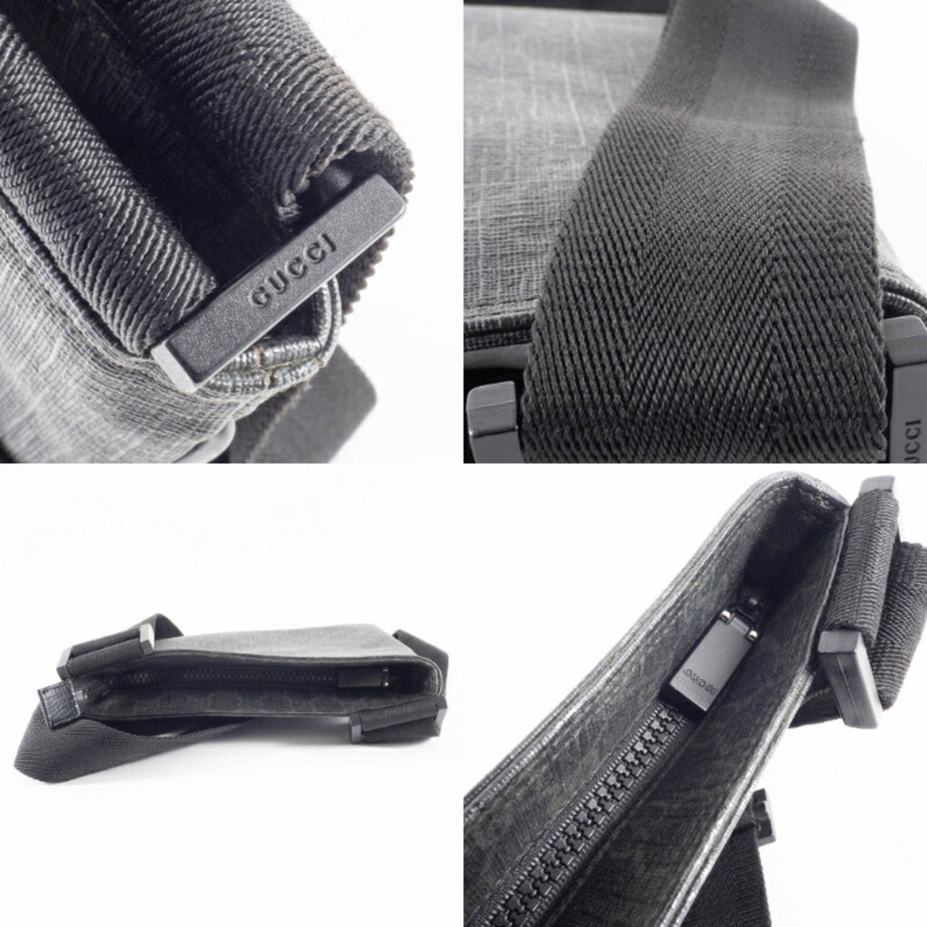 Gucci Gray Gg Supreme Leather Shoulder Bag (Pre-Owned)