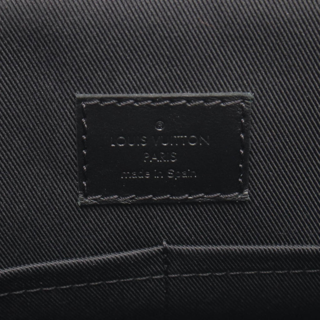 Louis Vuitton Black Coated Canvas Leather Handbag Shoulder Bag