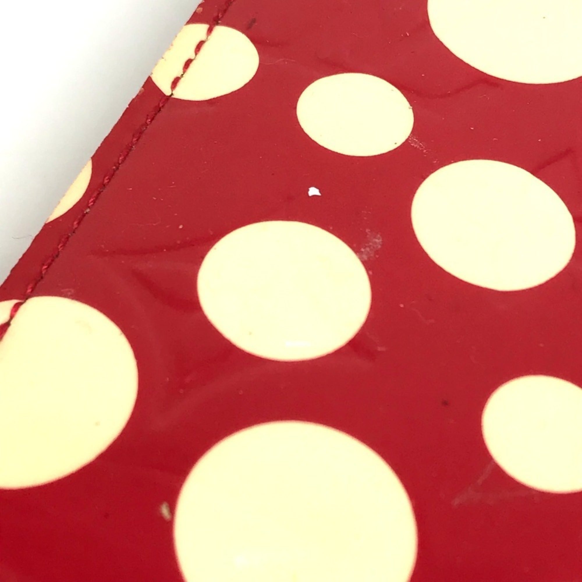 Louis Vuitton Red Color White Patent Leather Long Wallet