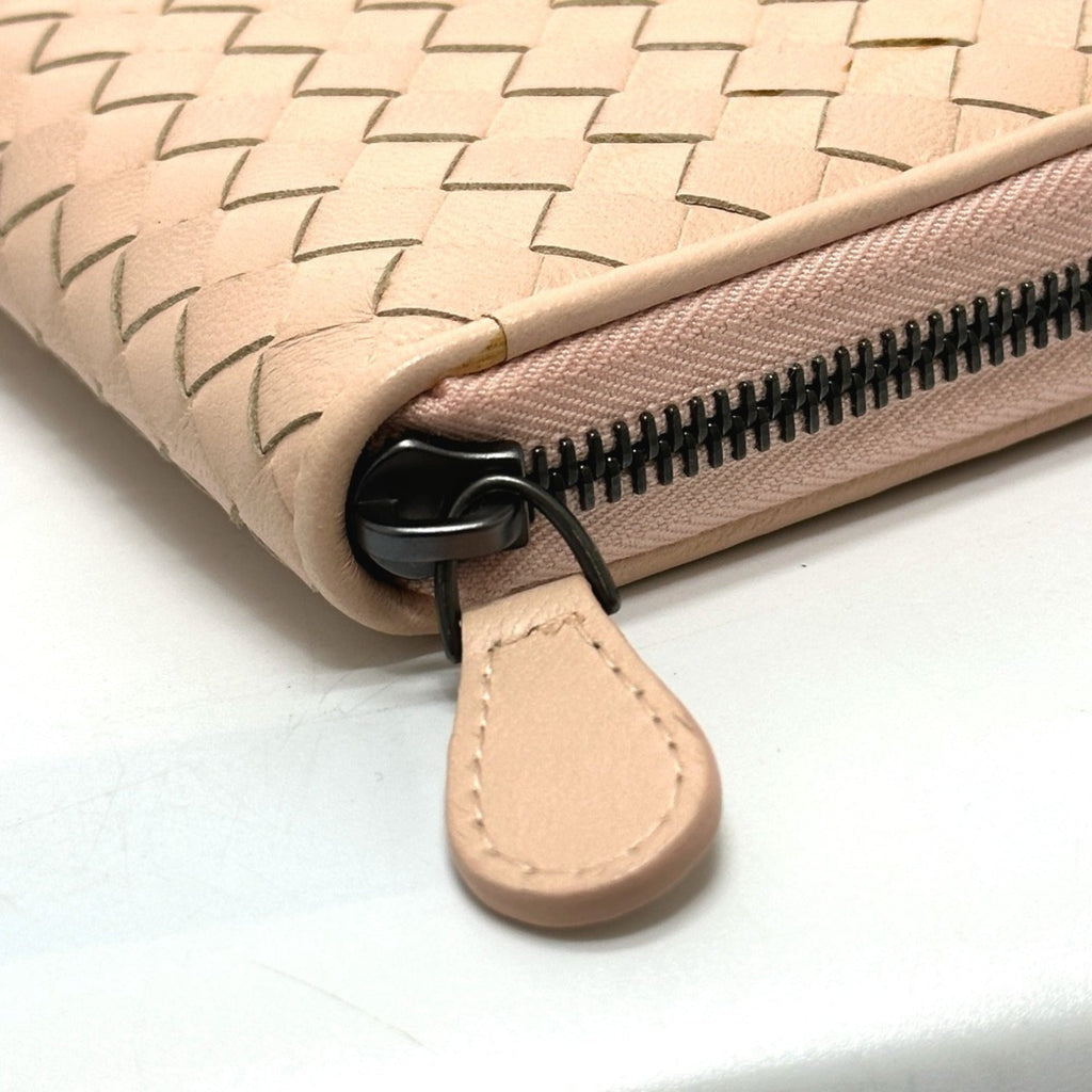 Bottega Veneta Pink Intrecciato Long Wallet (Bi-Fold)