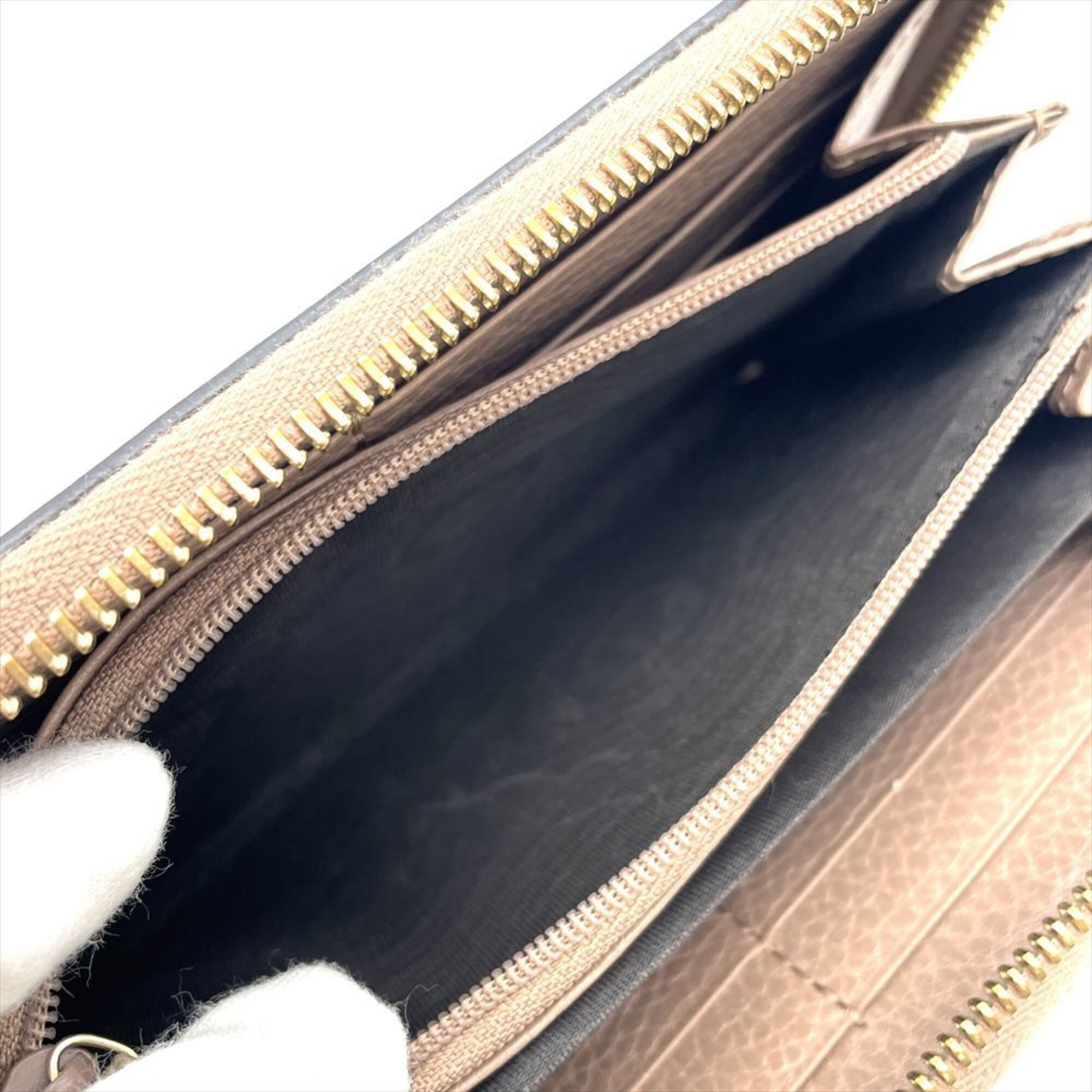 Gucci Beige Gg Leather Pvc Long Wallet (Bi-Fold) (Pre-Owned)