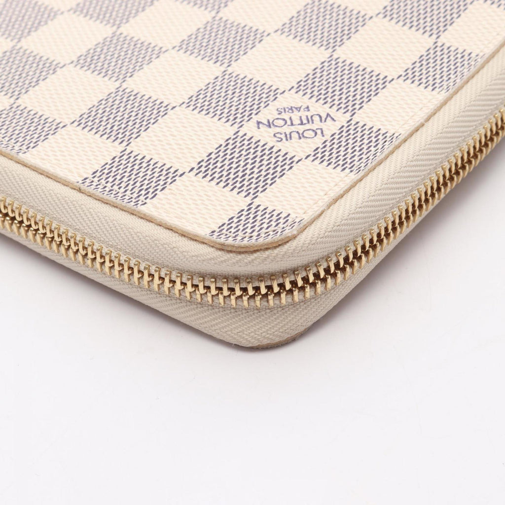 Louis Vuitton White Coated Canvas Damier Azur Pvc Leather Long Wallet