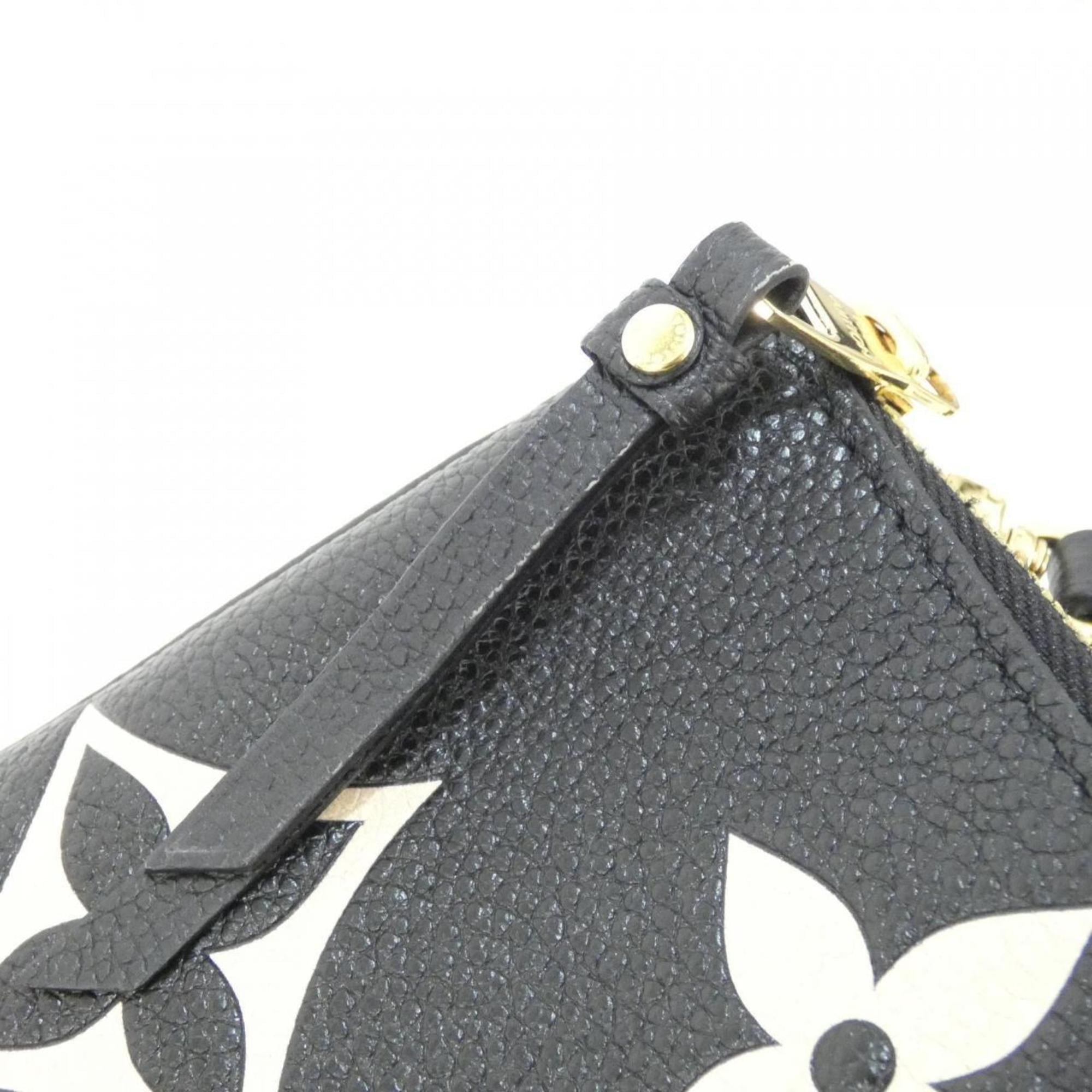 Louis Vuitton Beige Black Leather Pochette Shoulder Bag