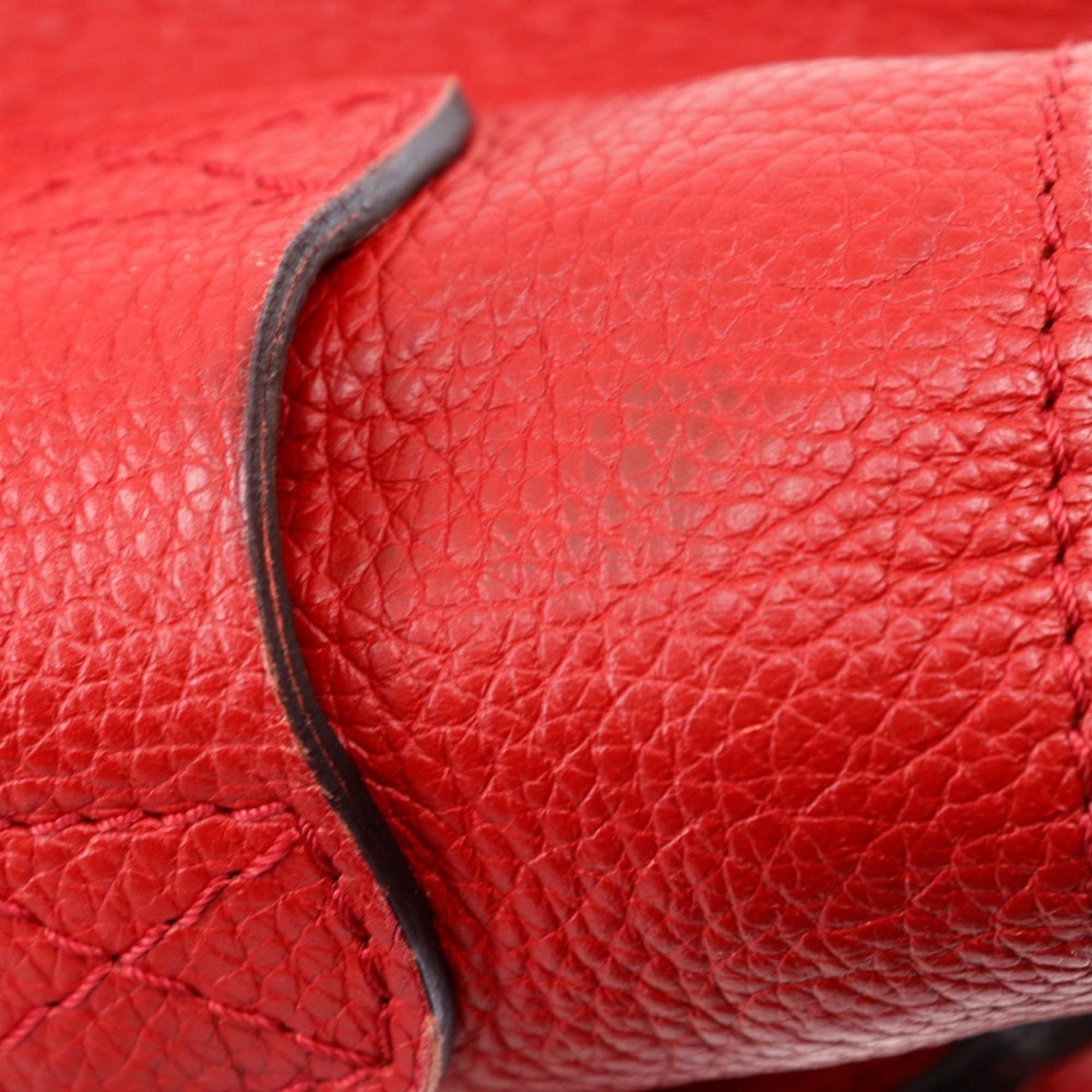 Celine Red Color Leather Handbag