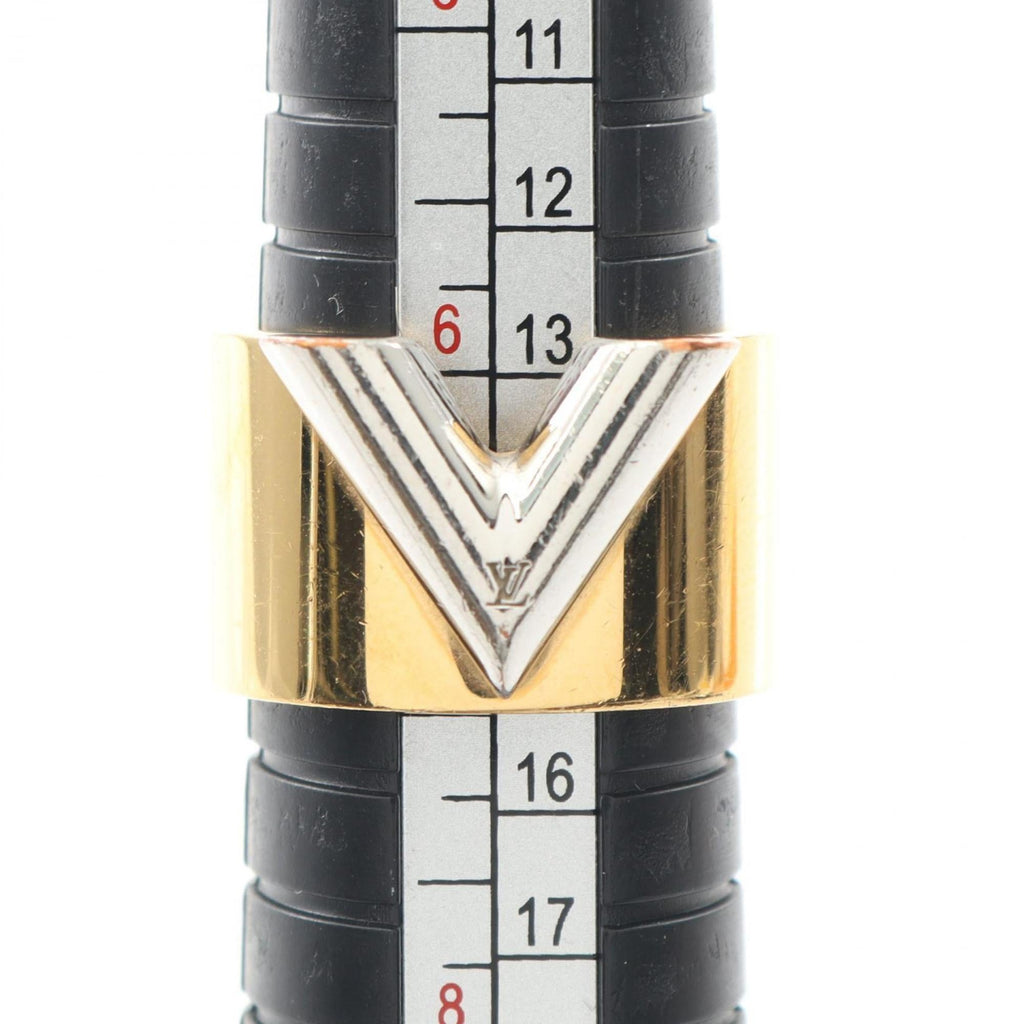 Louis Vuitton Gold Silver Gold Plating Stainless Steel Band Ring