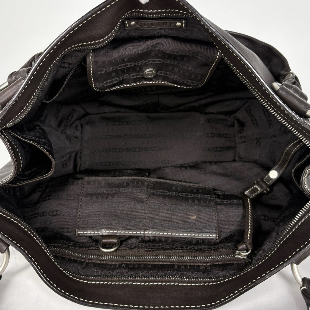 Celine Dark Brown Leather Handbag