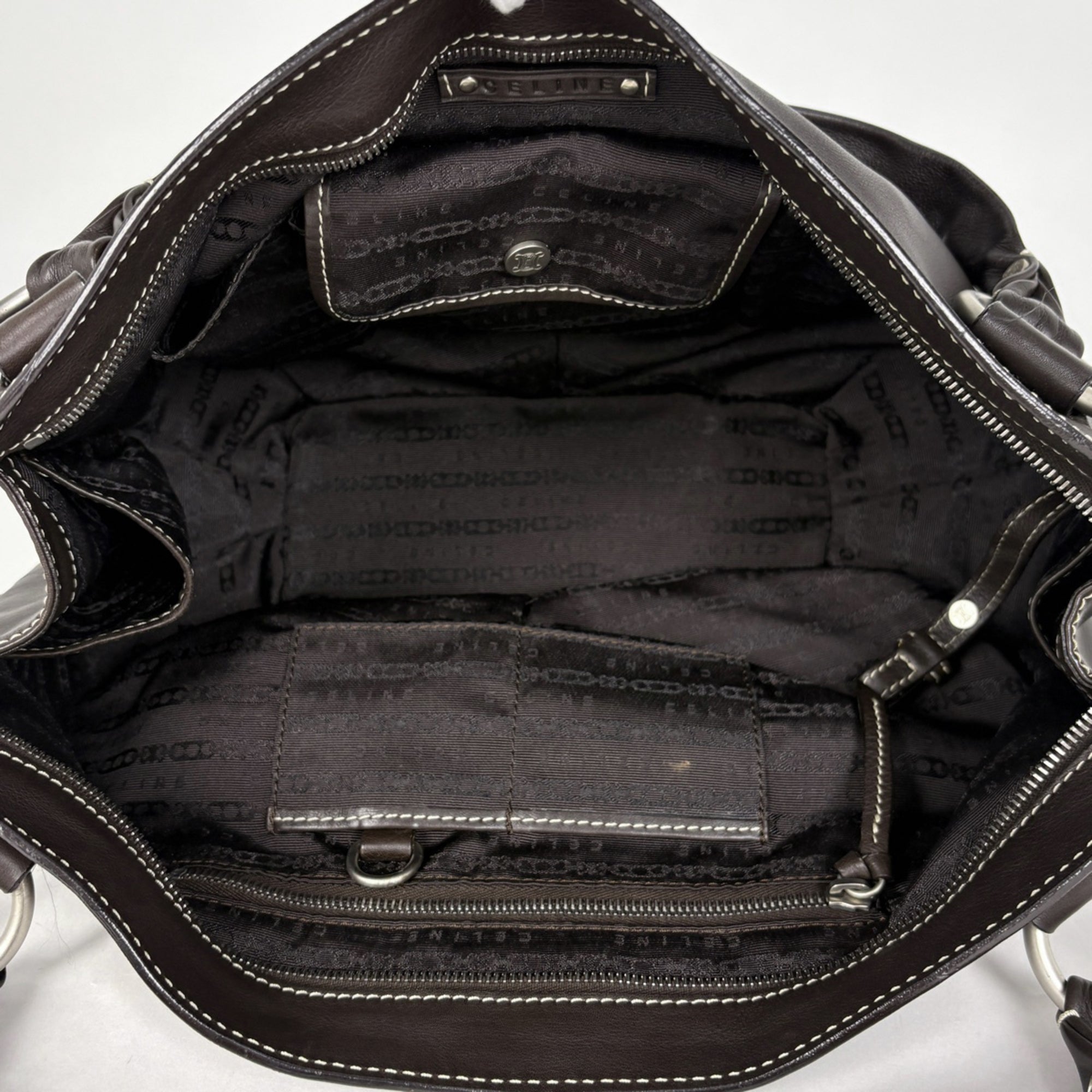 Celine Dark Brown Leather Handbag