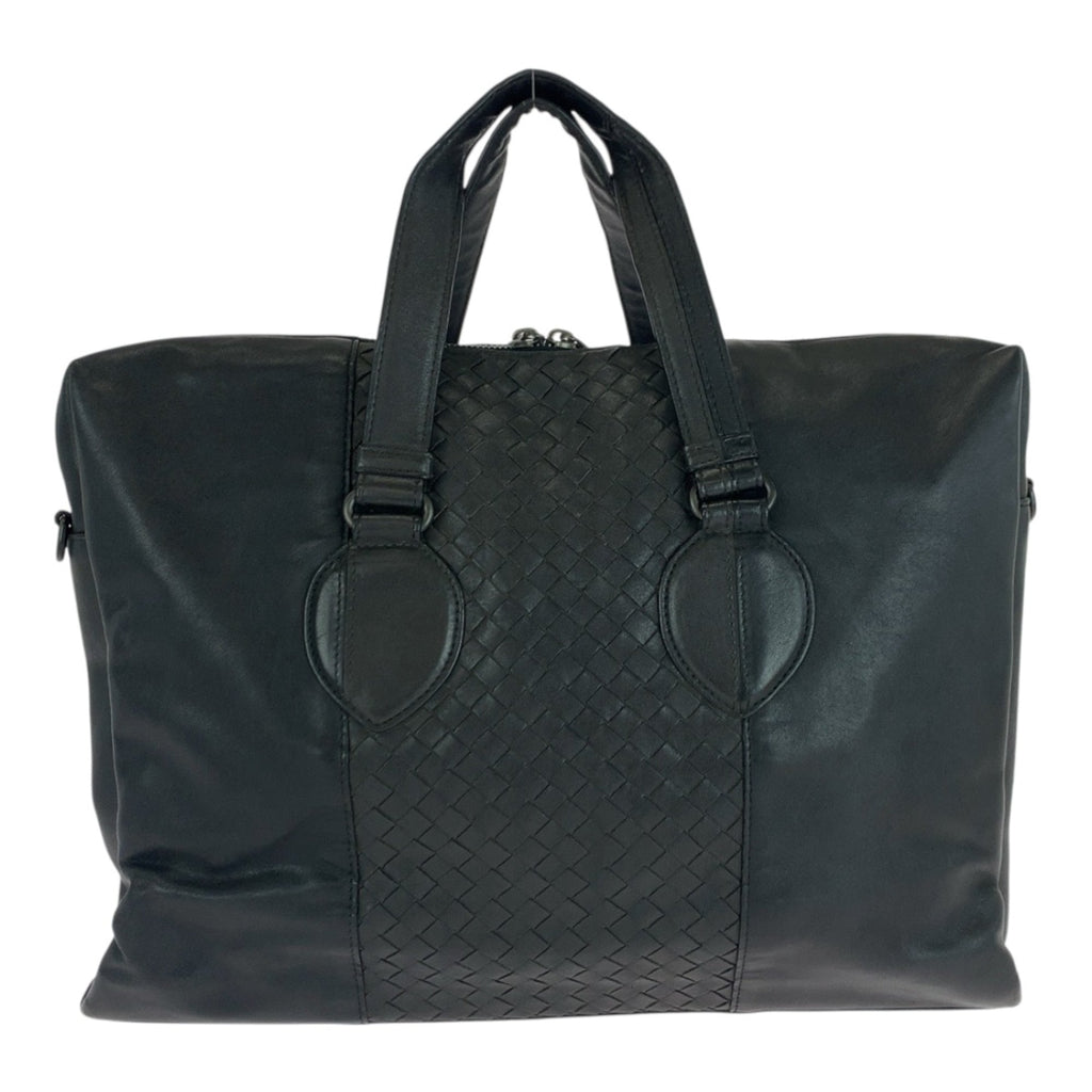 Bottega Veneta Black Leather Briefcase Shoulder Bag