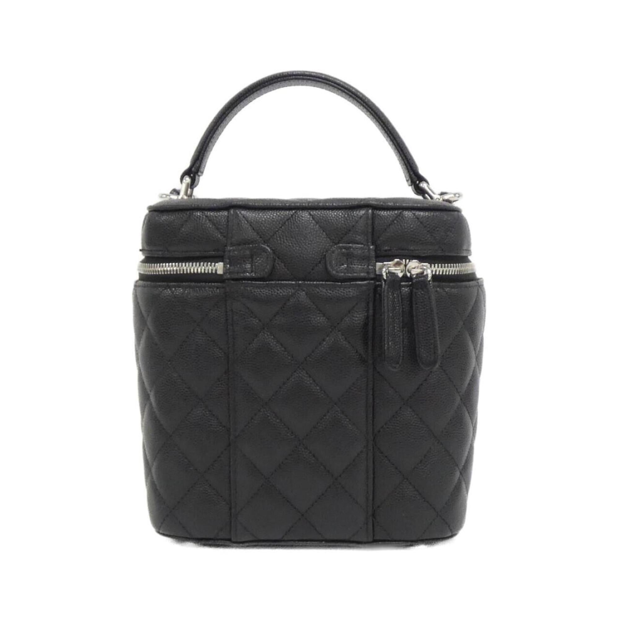 Chanel Black Grained Calfskin Shoulder Bag