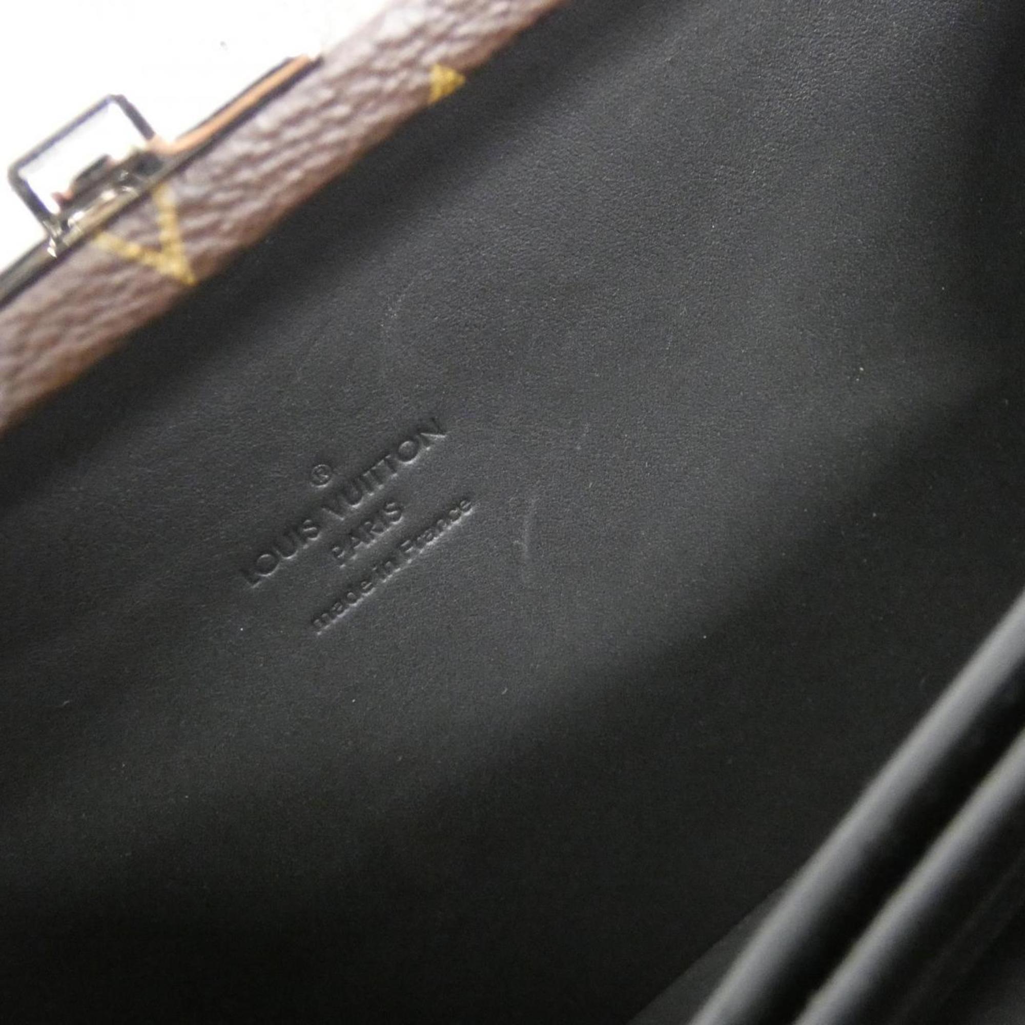 Louis Vuitton Marron Coated Canvas Chain/Shoulder Wallet