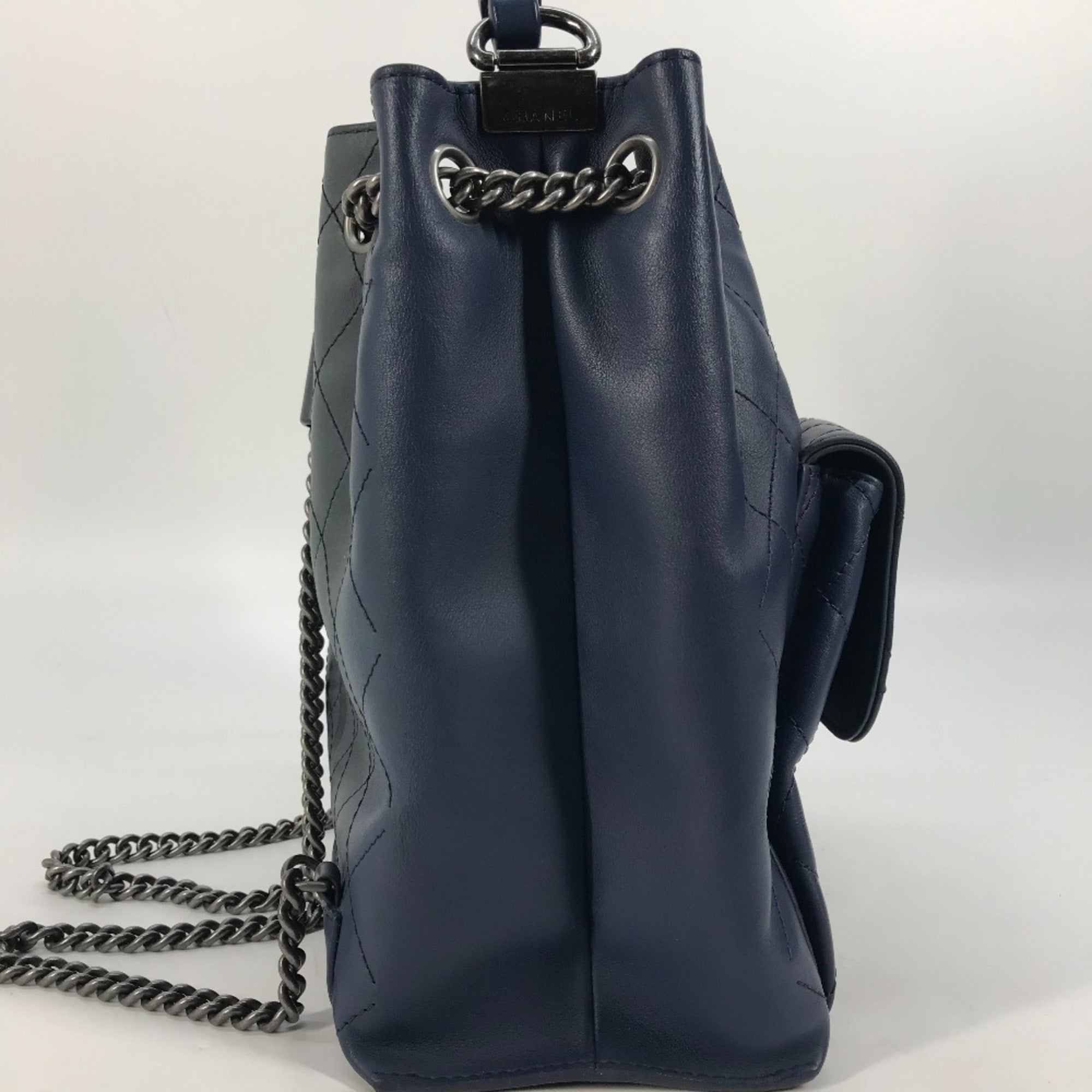 Chanel Blue Leather Shoulder Bag