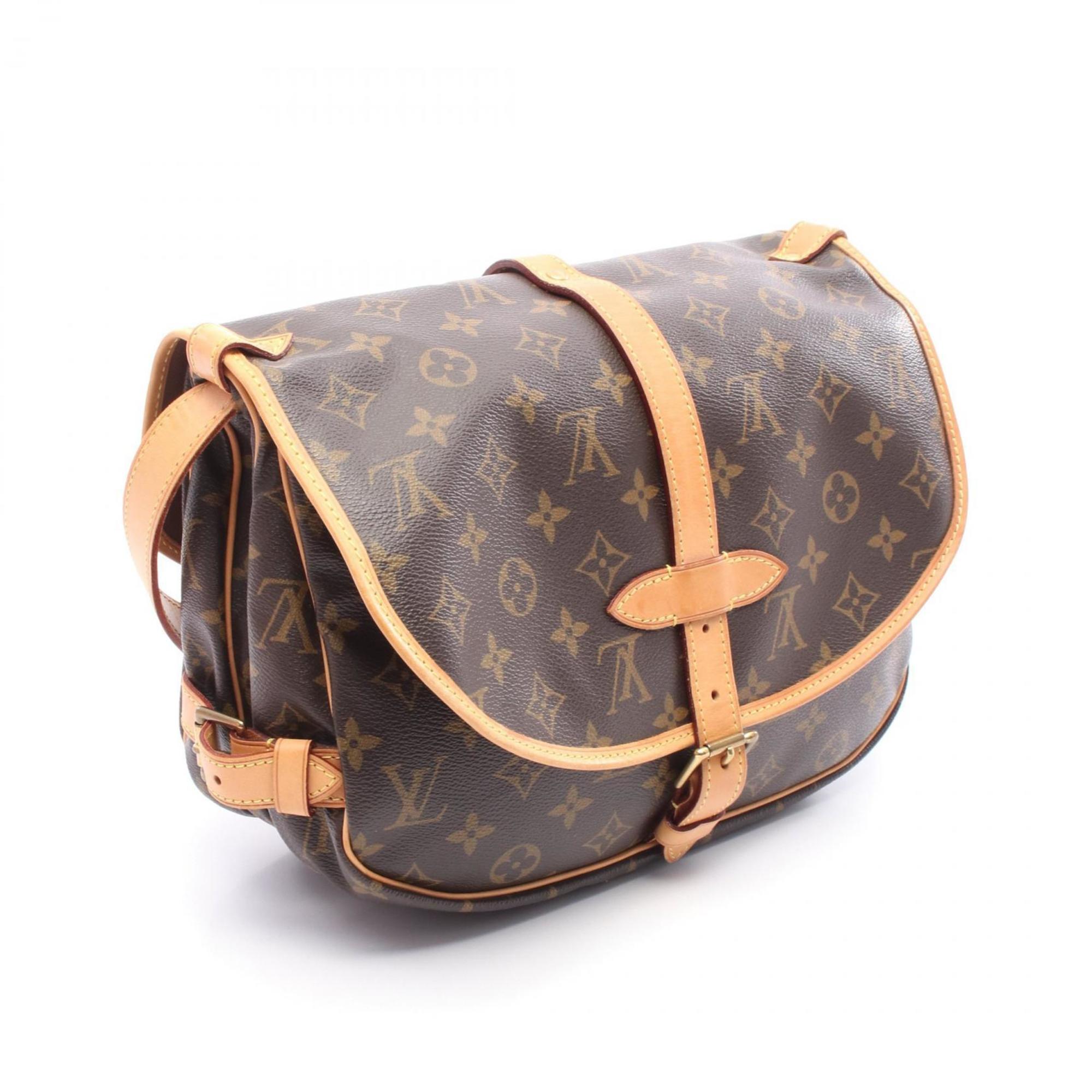 Louis Vuitton Brown Coated Canvas Leather Shoulder Bag