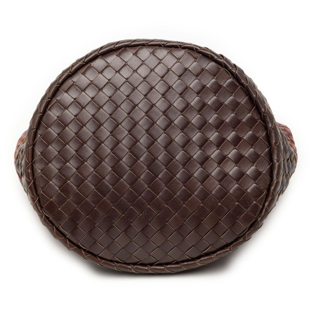 Bottega Veneta Brown Red Color Leather Handbag Tote Bag