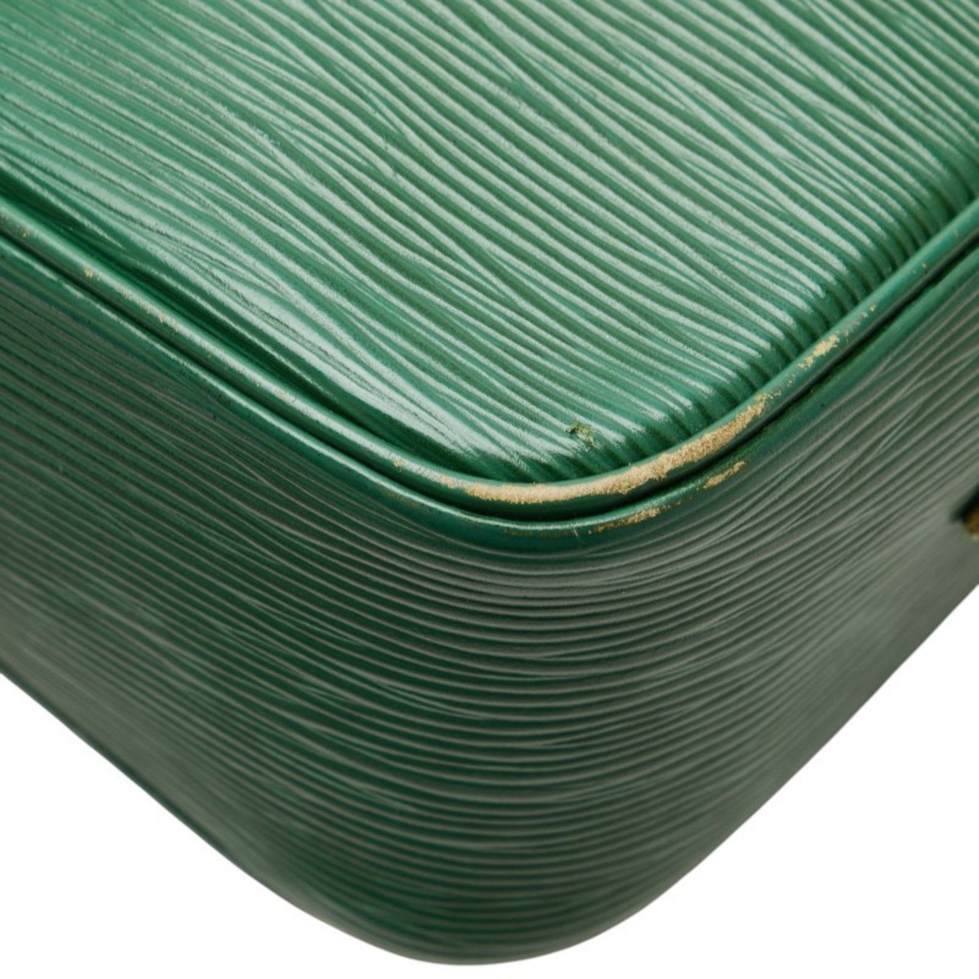 Louis Vuitton Borneo Green Leather Shoulder Bag