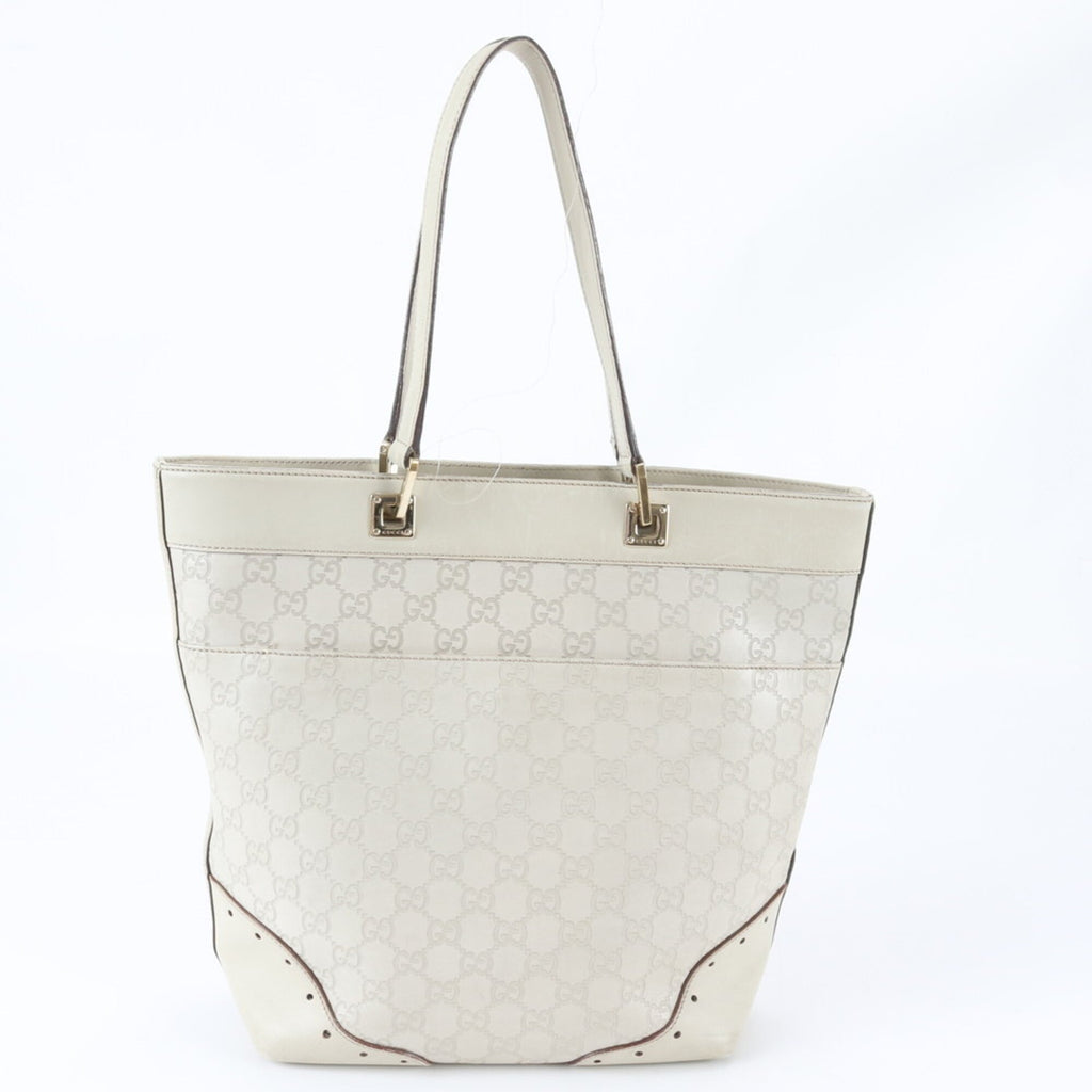 Gucci Guccissima White Leather Handbag (Pre-Owned)