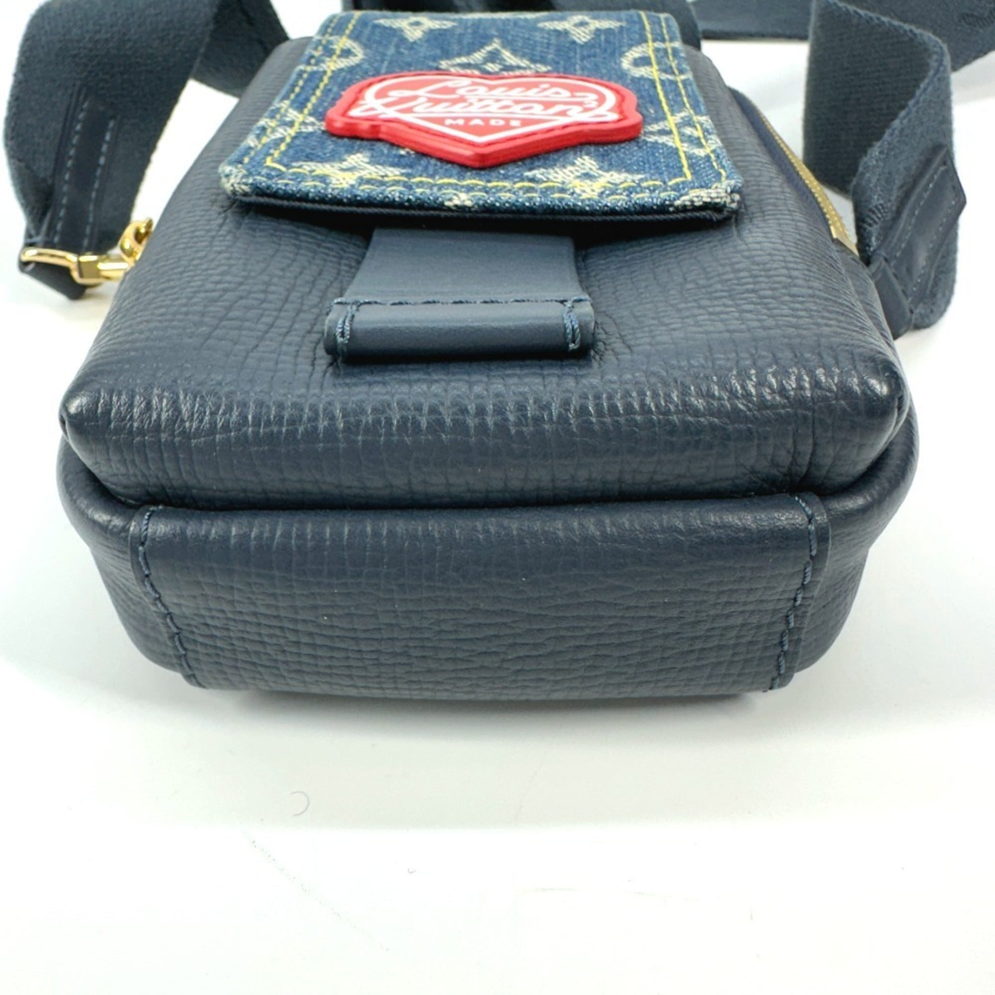 Louis Vuitton Blue Denim Leather Pochette Pouch Shoulder Bag