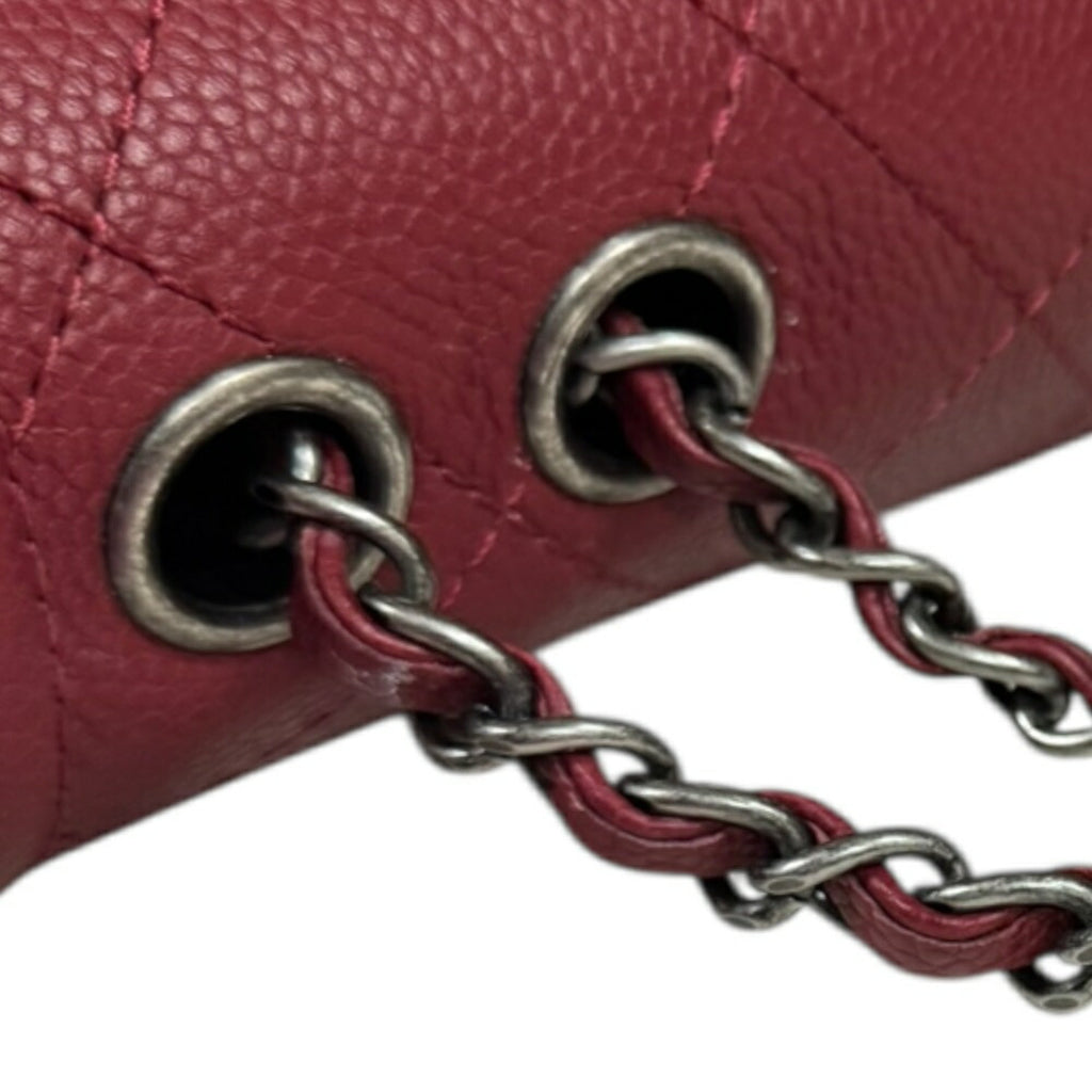 Chanel Matelasse Red Color Leather Shoulder Bag