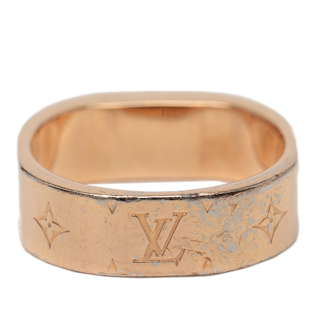 Louis Vuitton Pink Gold Gold Plating Band Ring