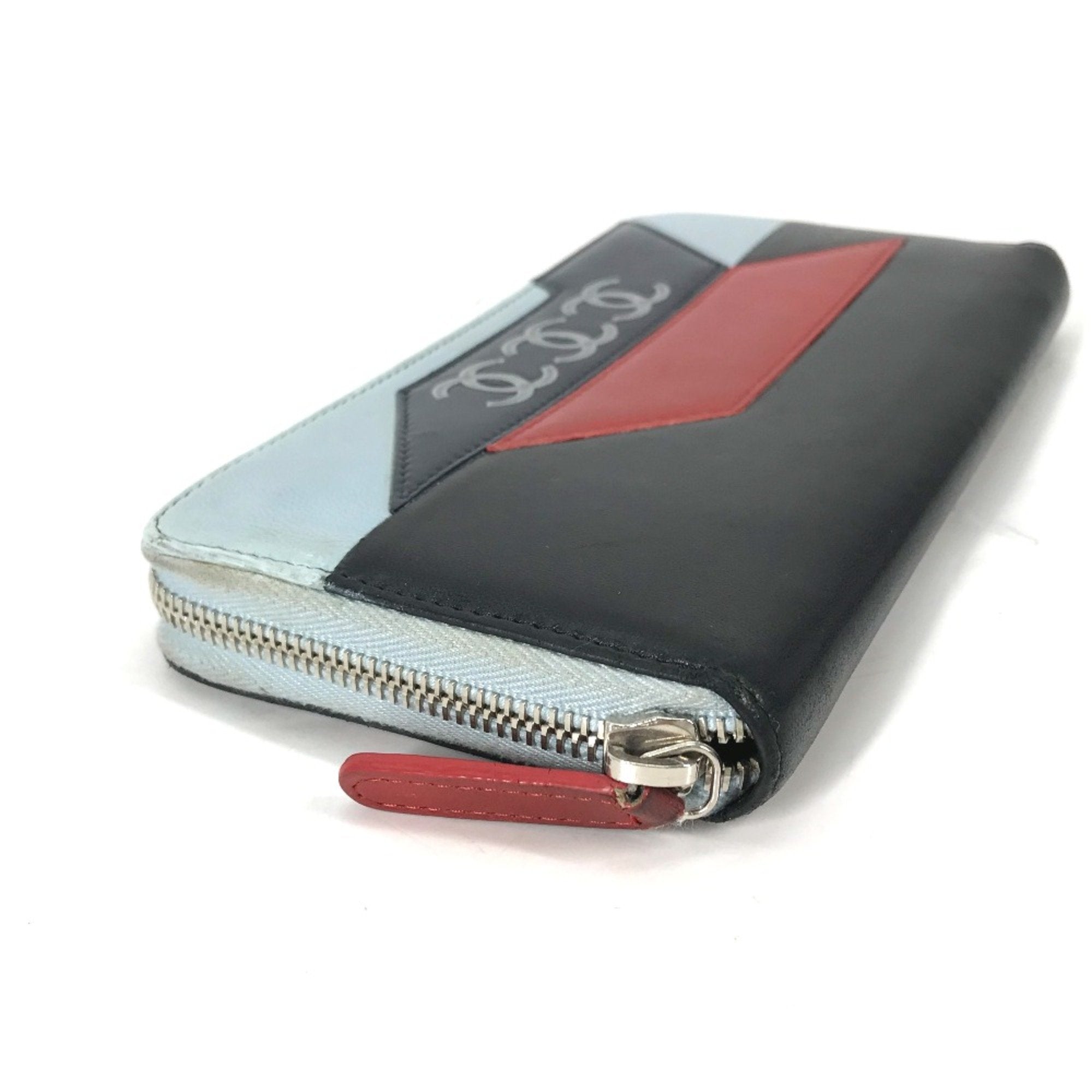 Chanel Black Leather Long Wallet (Bi-Fold)