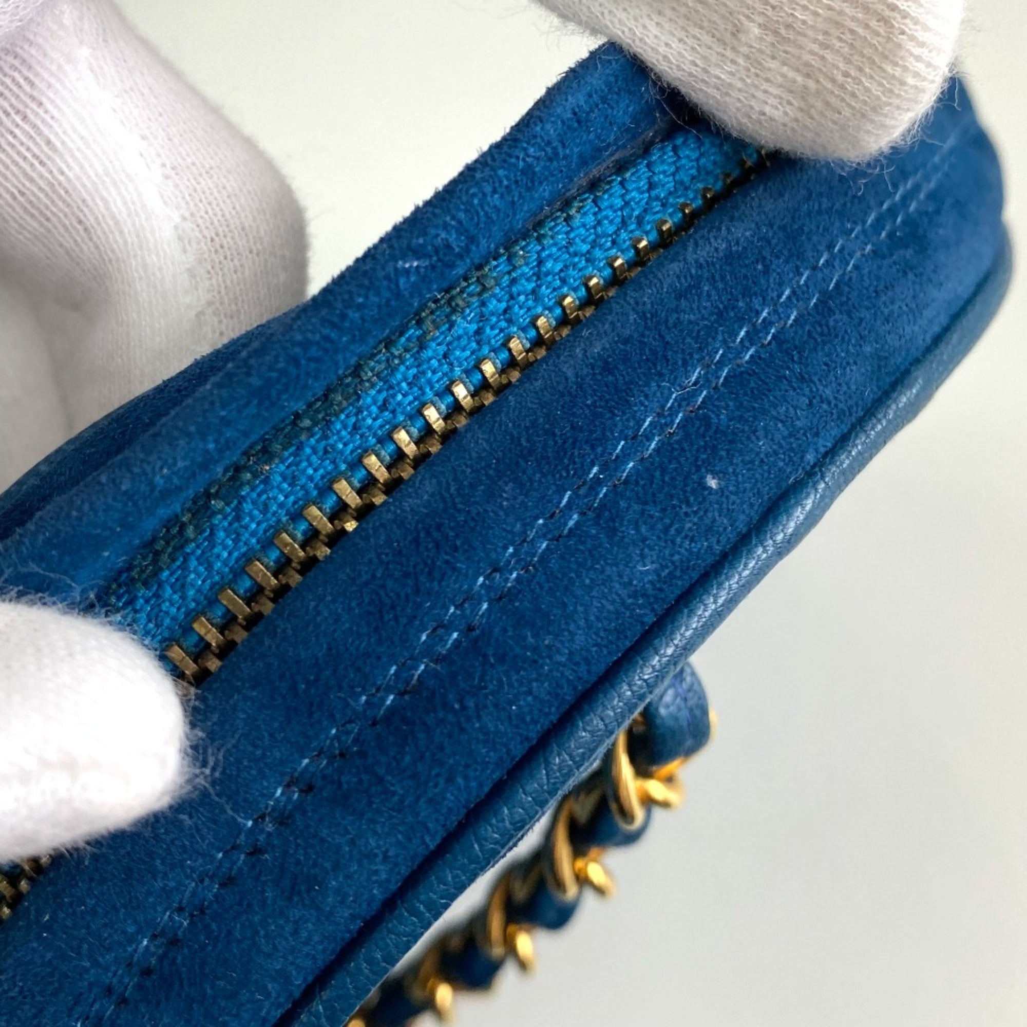Chanel Blue Leather Handbag