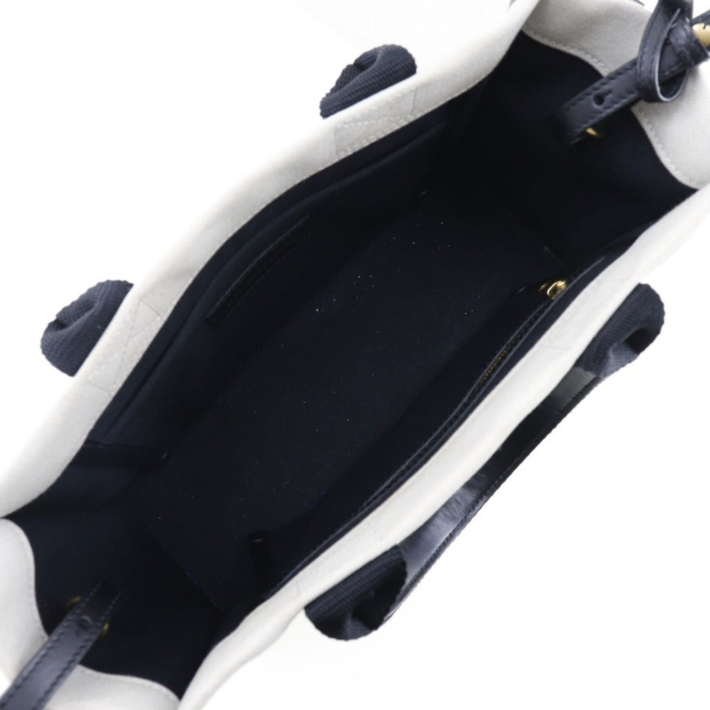 Balenciaga Black White Canvas Pouch Tote