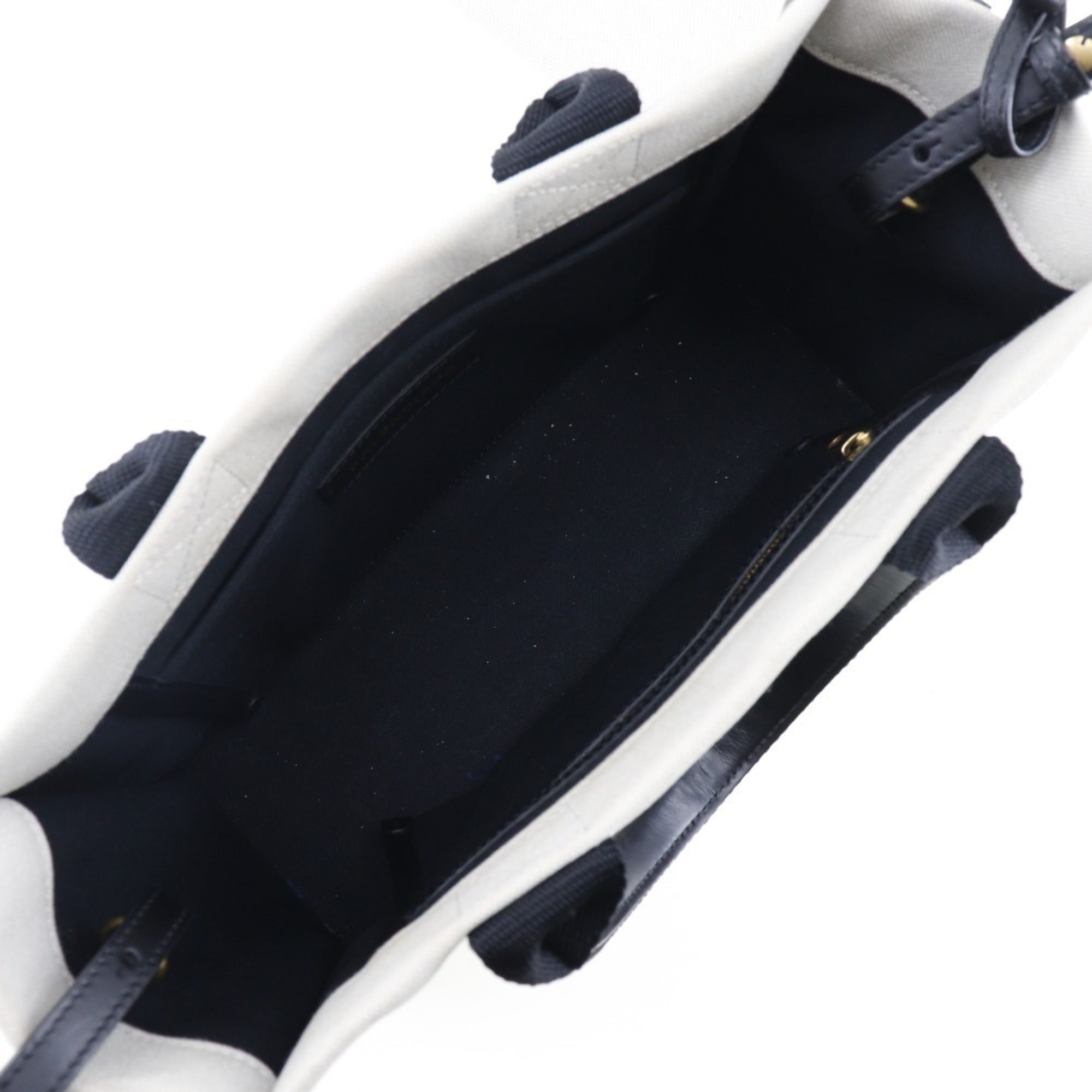 Balenciaga Black White Canvas Pouch Tote