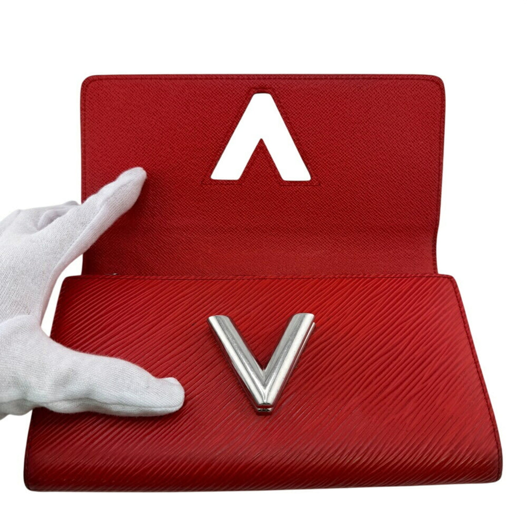 Louis Vuitton Red Color Epi Leather Long Wallet