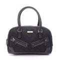 Gucci Gg Canvas Black Gg Canvas Leather Handbag (Pre-Owned)