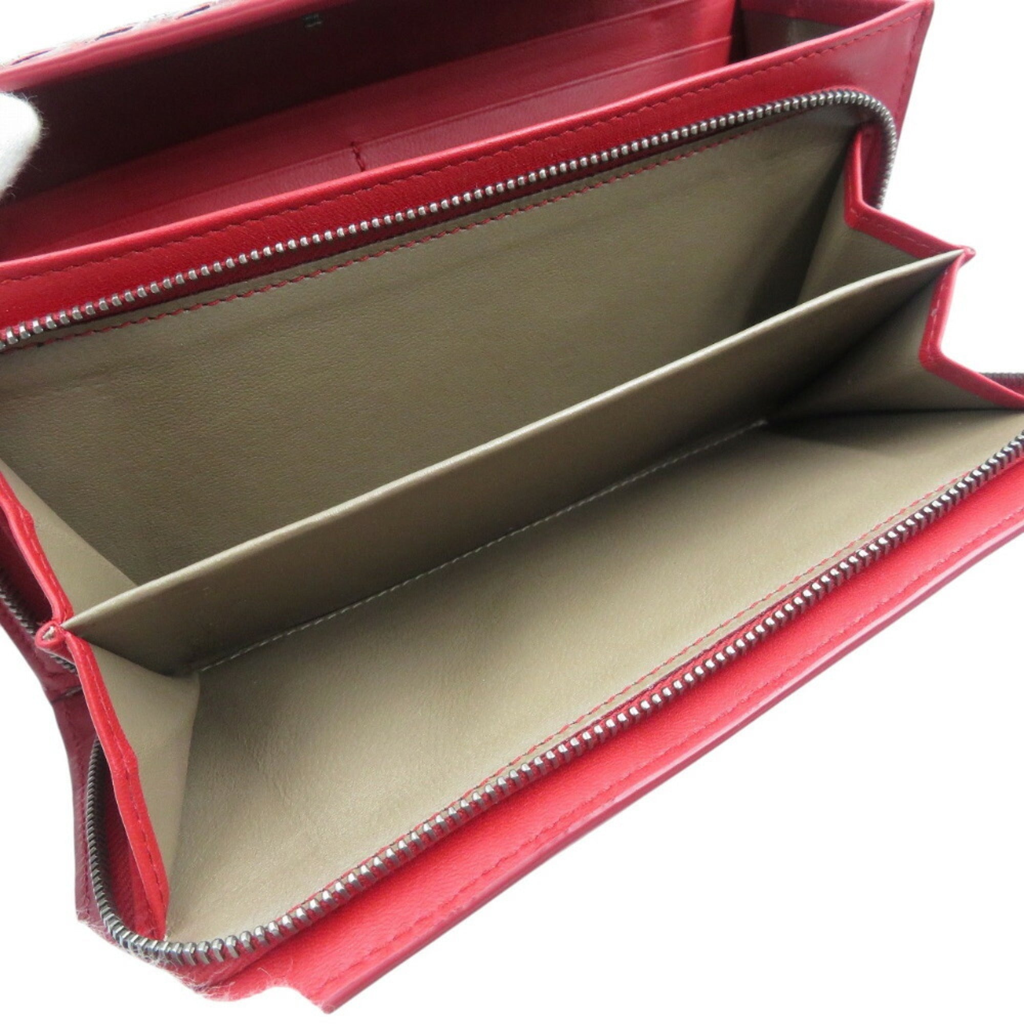 Bottega Veneta Red Color Intrecciato Long Wallet (Bi-Fold)