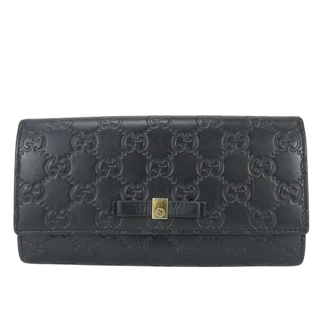 Gucci Black Gg Leather Wallet (Bi-Fold) (Pre-Owned)