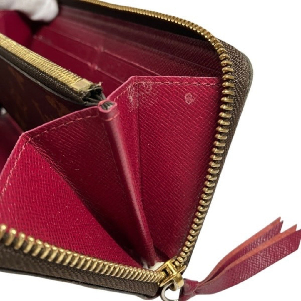 Louis Vuitton Brown Fuchsia Pink Monogram Long Wallet