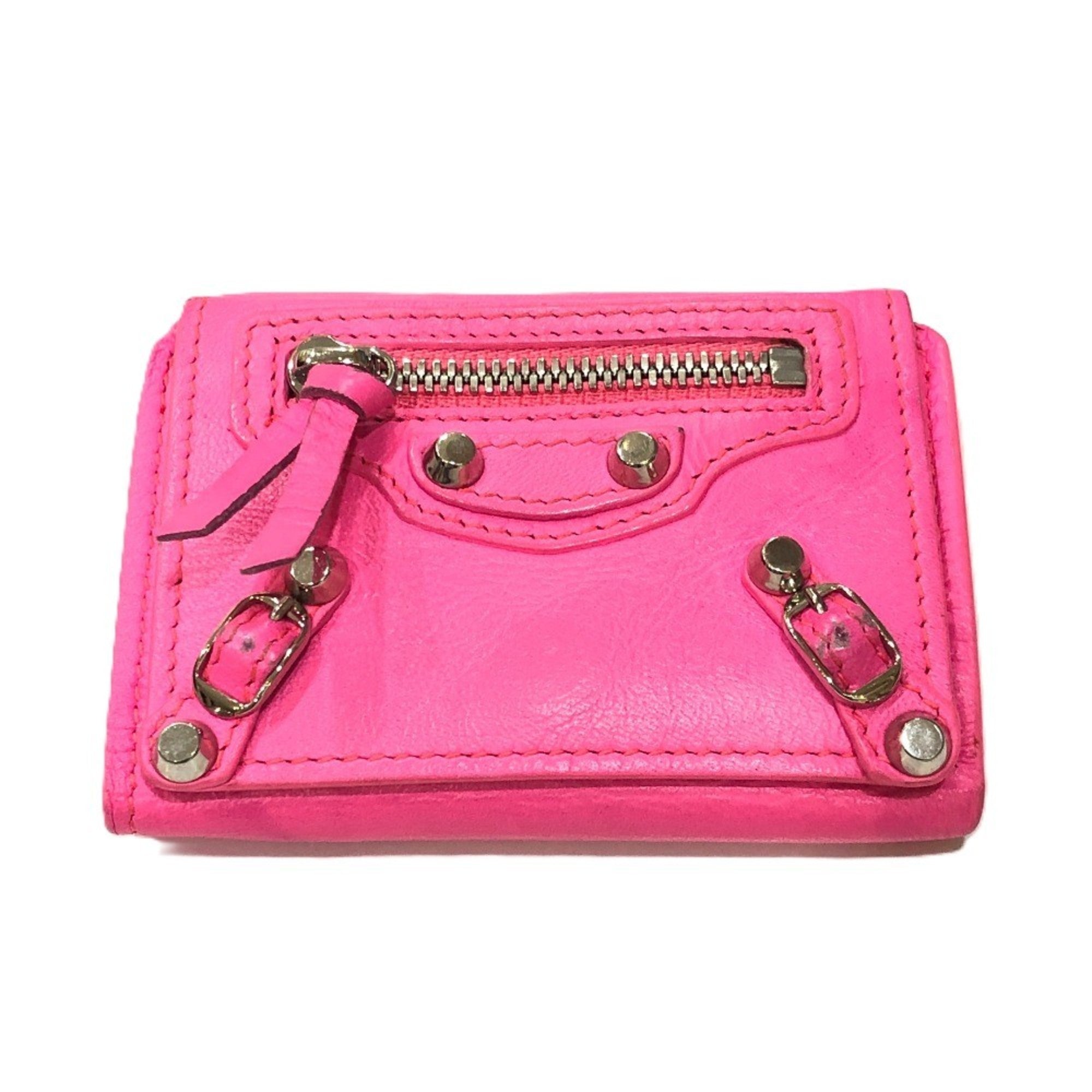 Balenciaga Pink Leather Wallet (Tri-Fold)