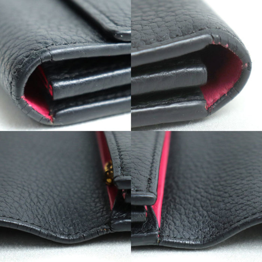 Louis Vuitton Black Leather Long Wallet