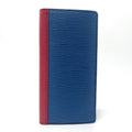 Louis Vuitton Epi Blue Green Red Color Epi Leather Long Wallet