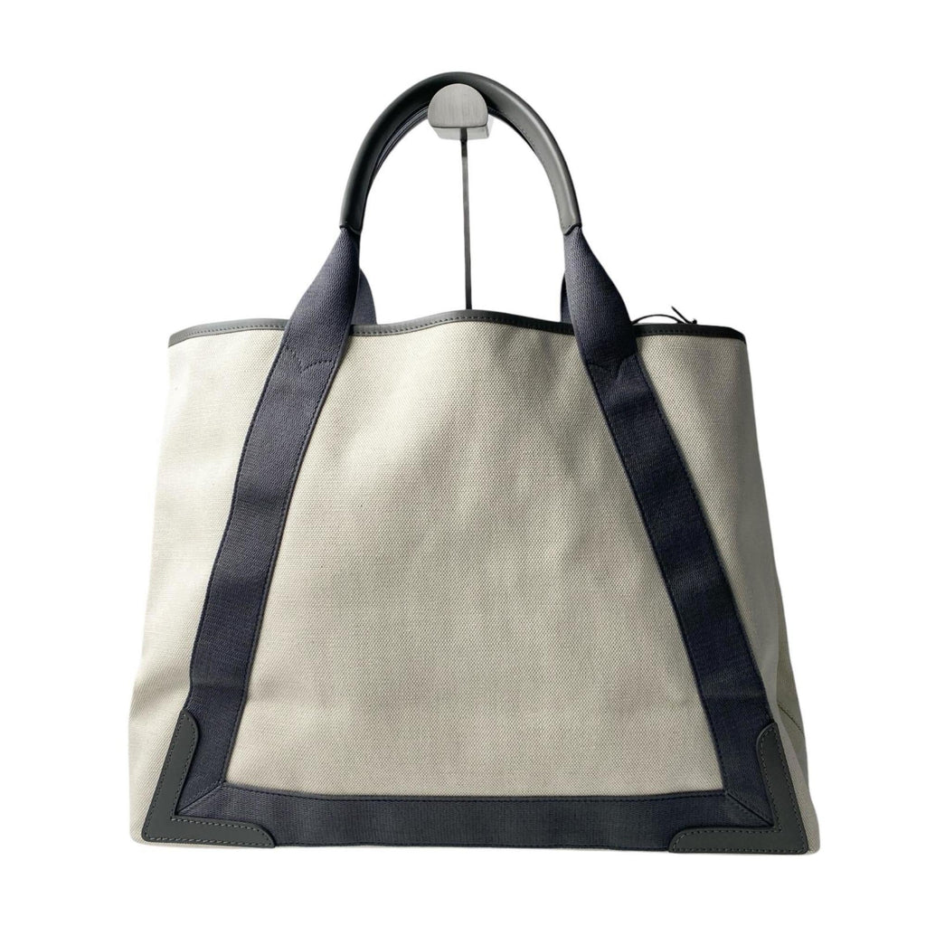 Balenciaga Gray Ivory Canvas Leather Handbag Tote