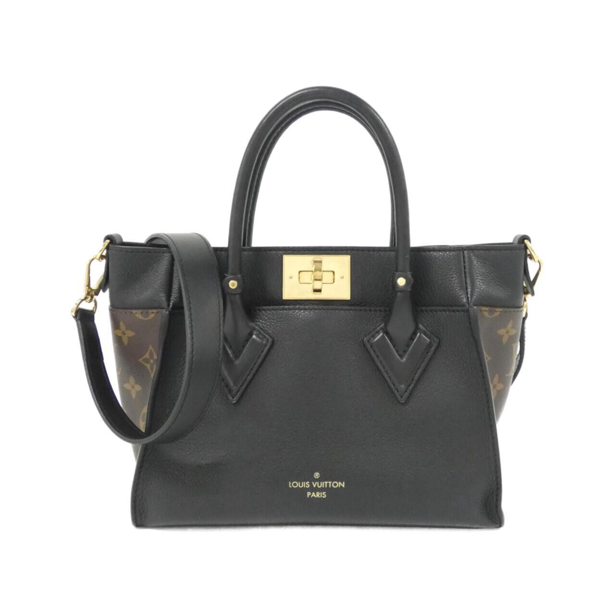 Louis Vuitton Black Coated Canvas Leather Handbag