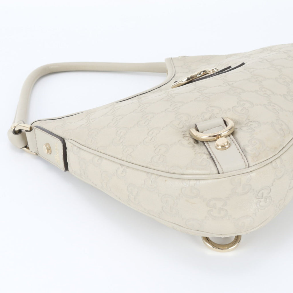 Gucci Abbey Ivory Leather Handbag Shoulder Bag (Pre-Owned)