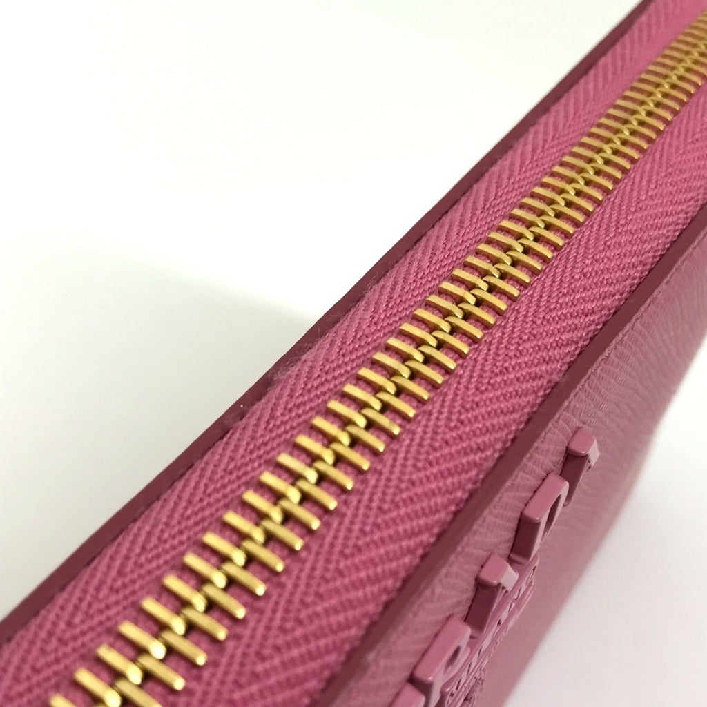 Prada Saffiano Begonia Pink Leather Long Wallet (Bi-Fold)