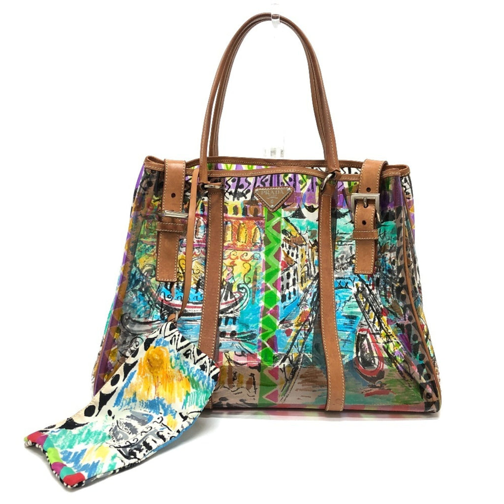 Prada Multi-Color Vinyl Leather Tote Bag