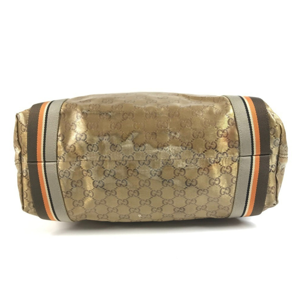 Gucci Gold Coated Canvas Shoulder Bag Tote Bag (Pre-Owned)