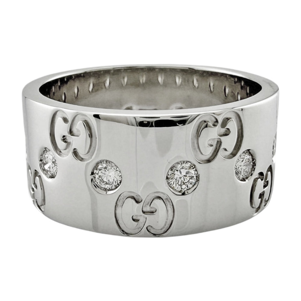 Gucci Icon Silver White Gold (18K) Band Ring (Pre-Owned)