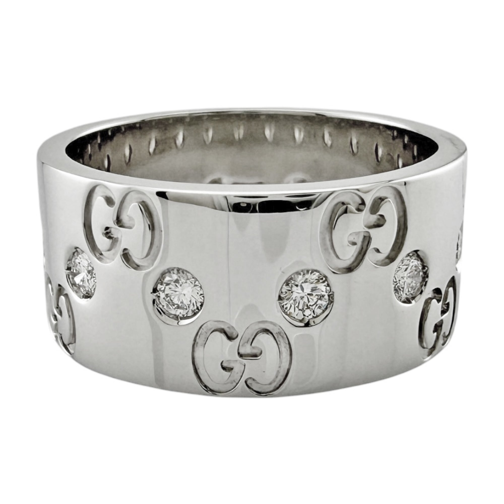 Gucci Icon Silver White Gold (18K) Band Ring (Pre-Owned)