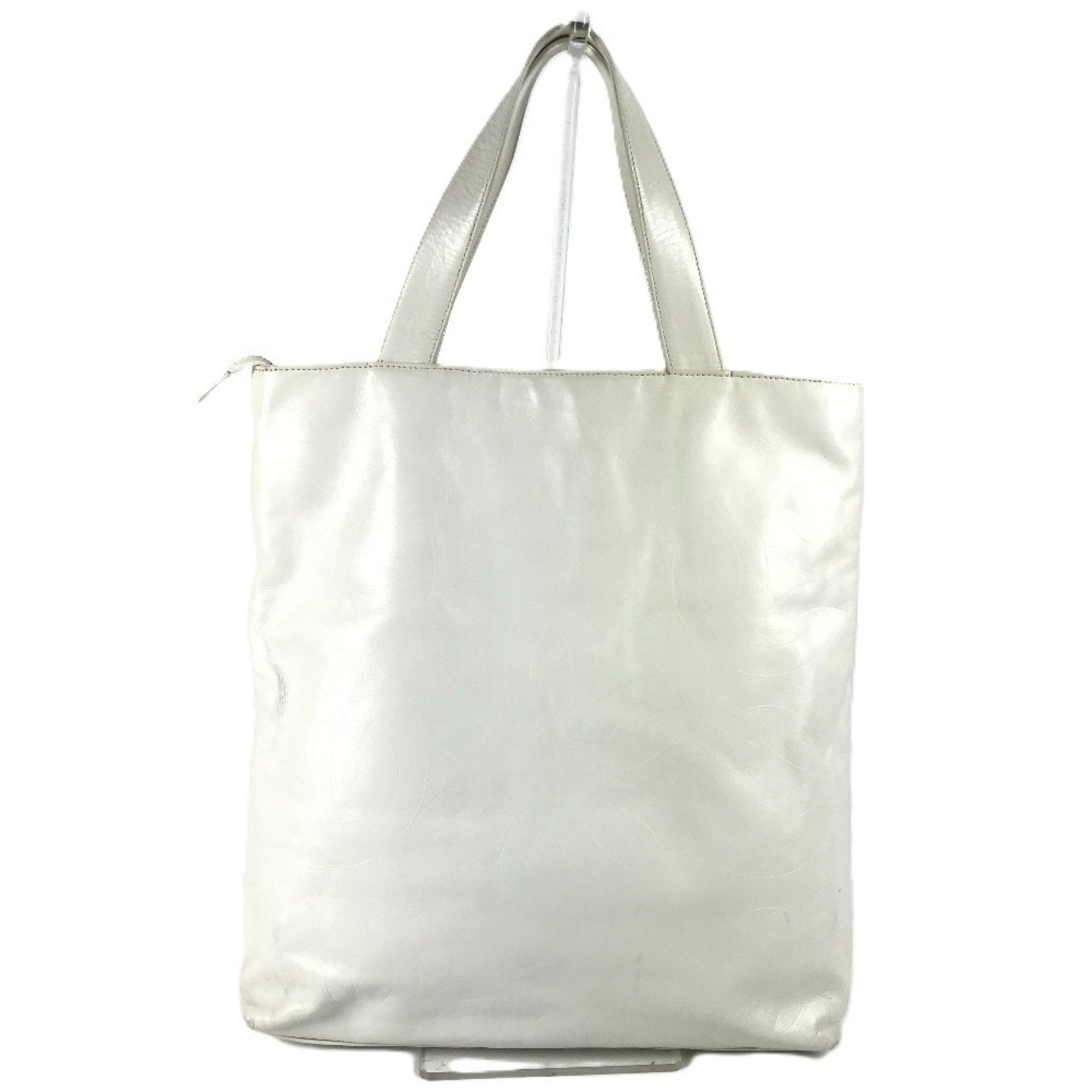 Chanel White Leather Shoulder Bag Tote Bag