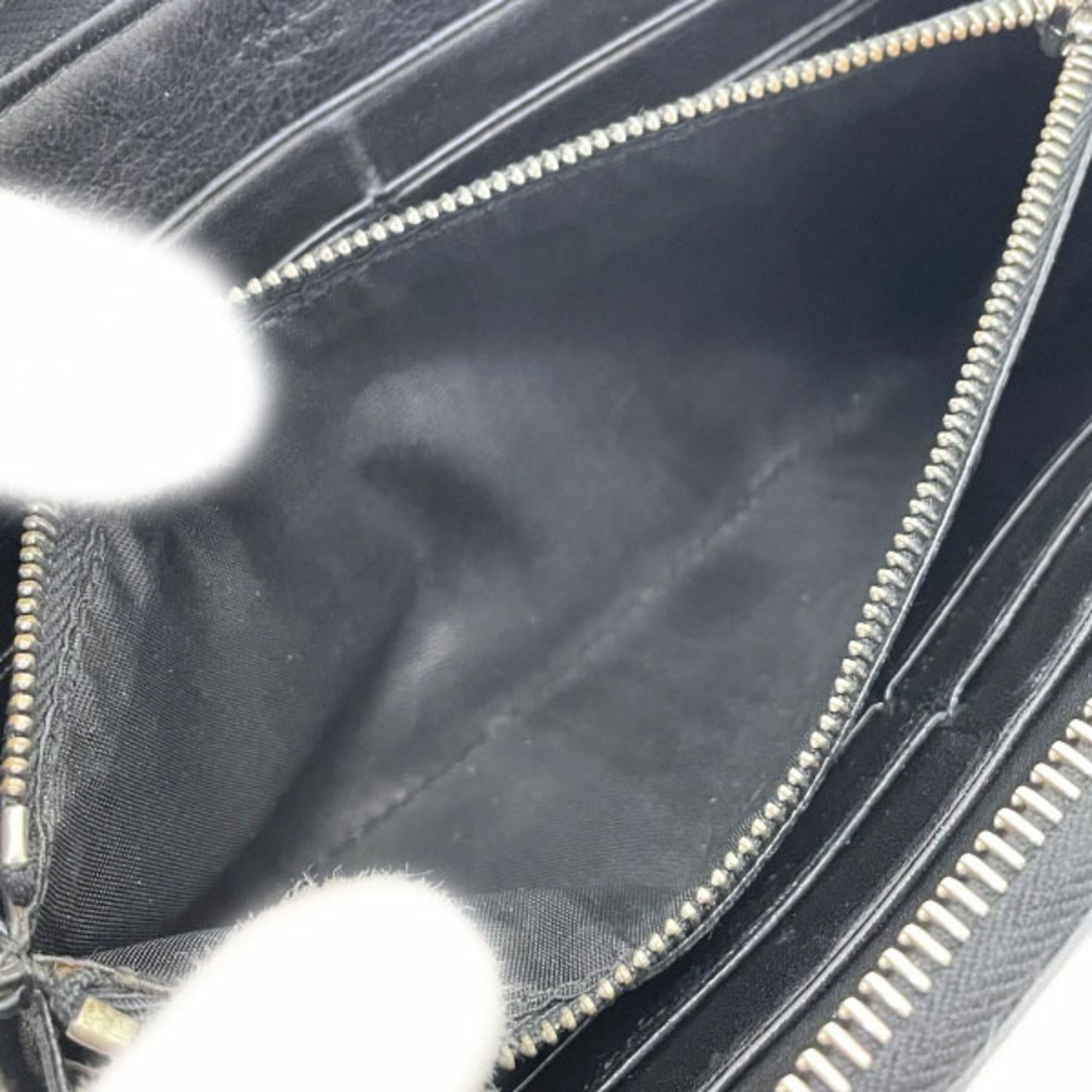 Prada Black Gray Nylon Leather Long Wallet (Bi-Fold)