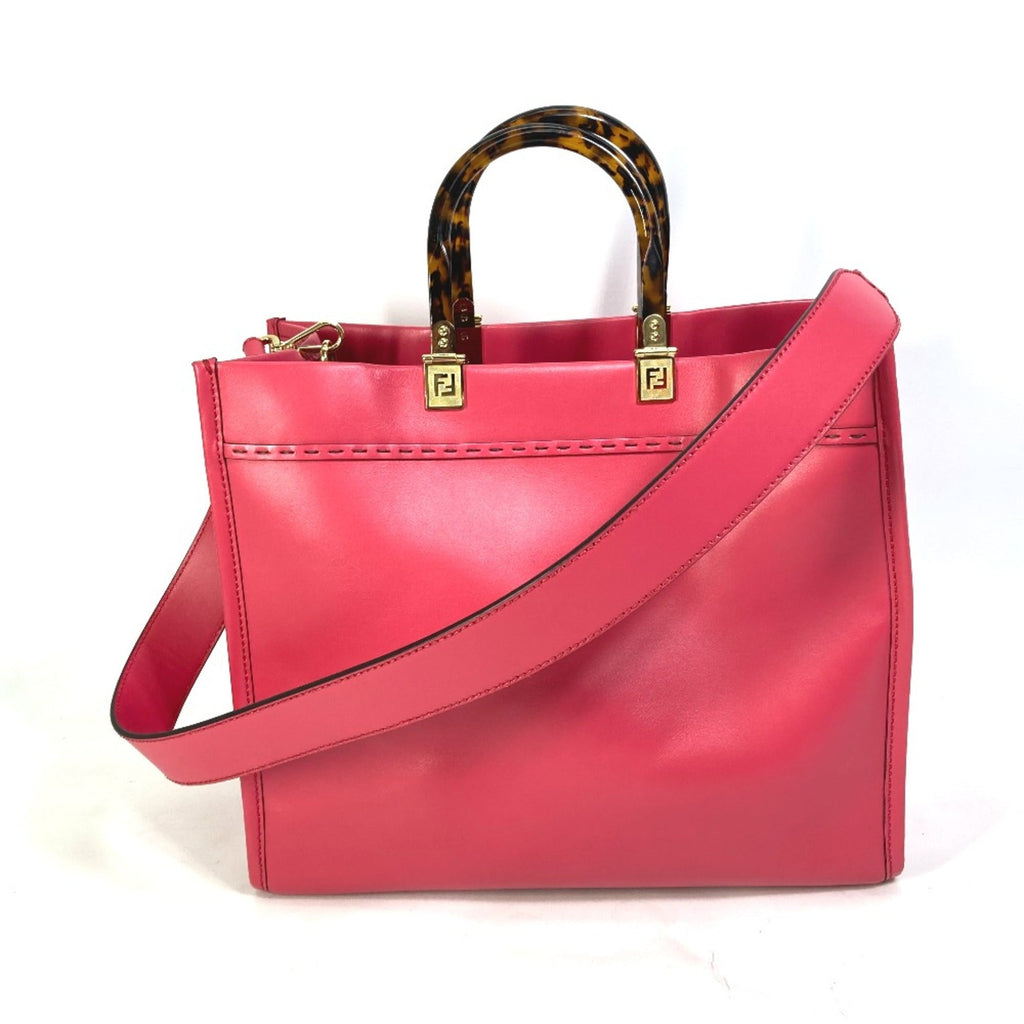 Fendi Pink Leather Tote Bag